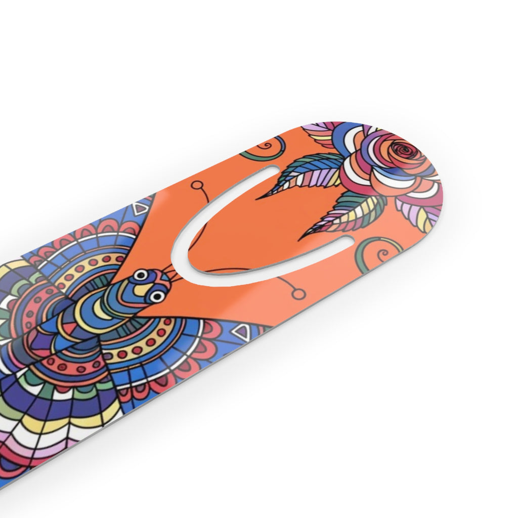 Colorful Moth Floral Bookmark — Vibrant Boho Reading Accessory