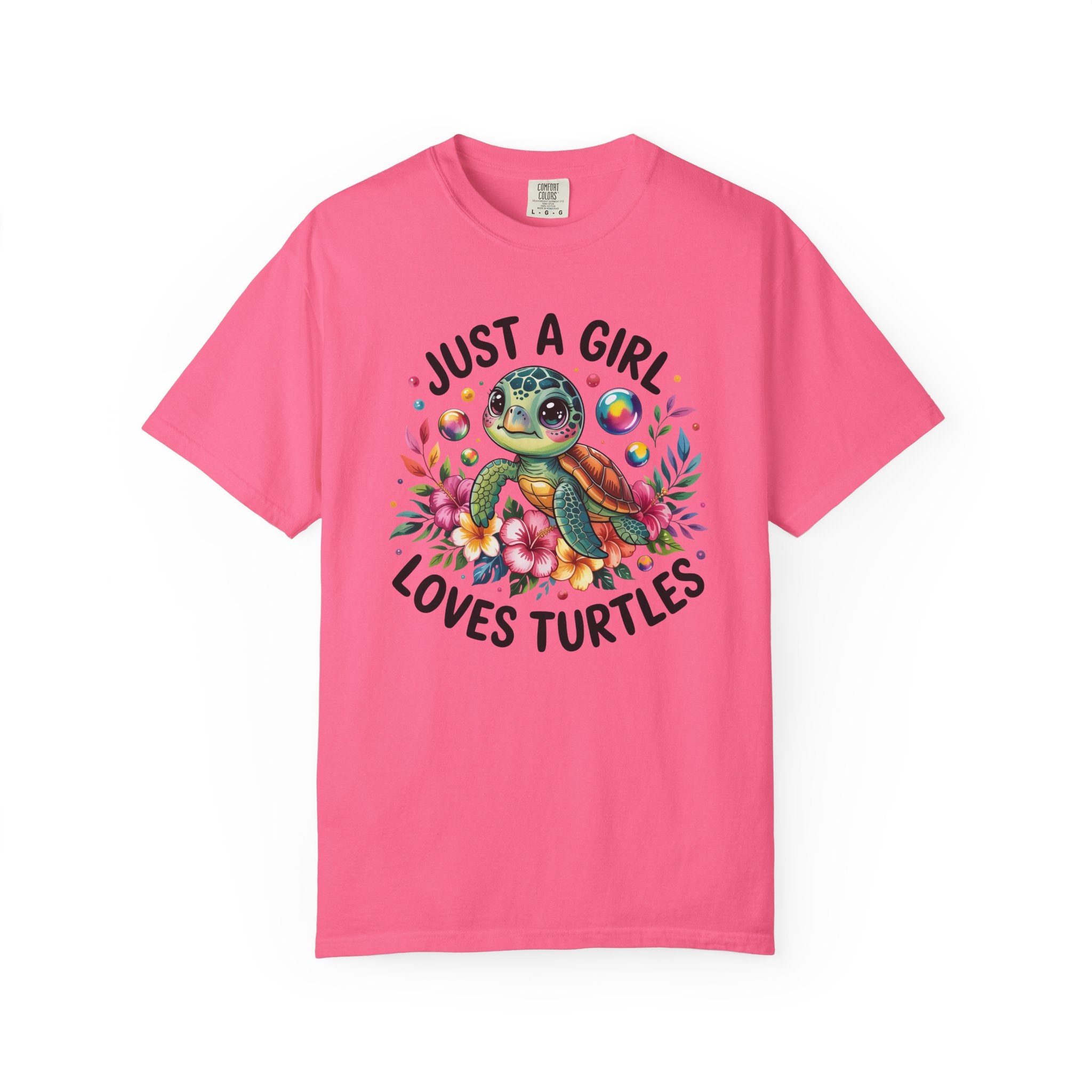 Just a Girl Loves Turtles Graphic T-Shirt — Cute Sea Turtle Tee