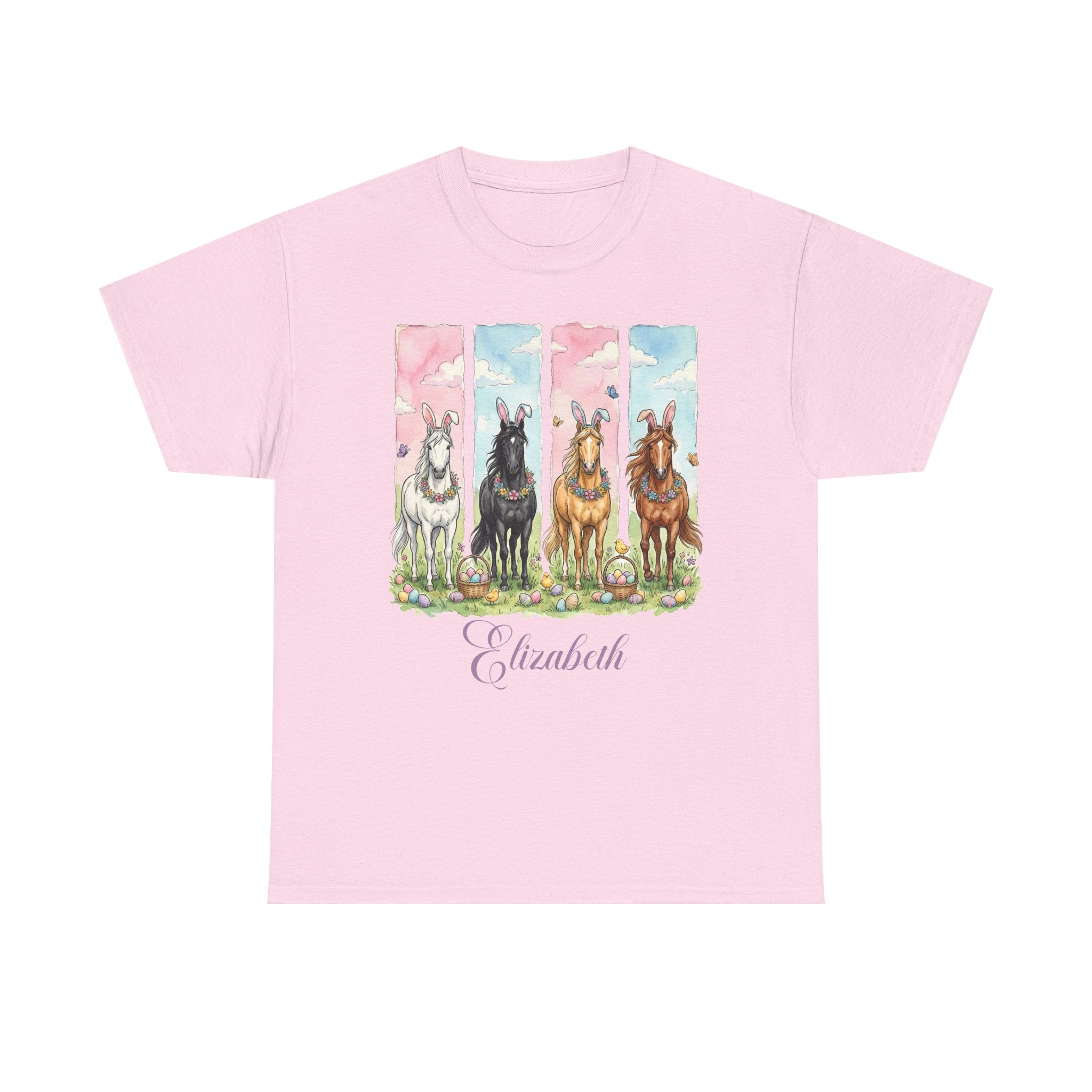 Easter Horse Watercolor Portrait Tee — Personalized Design