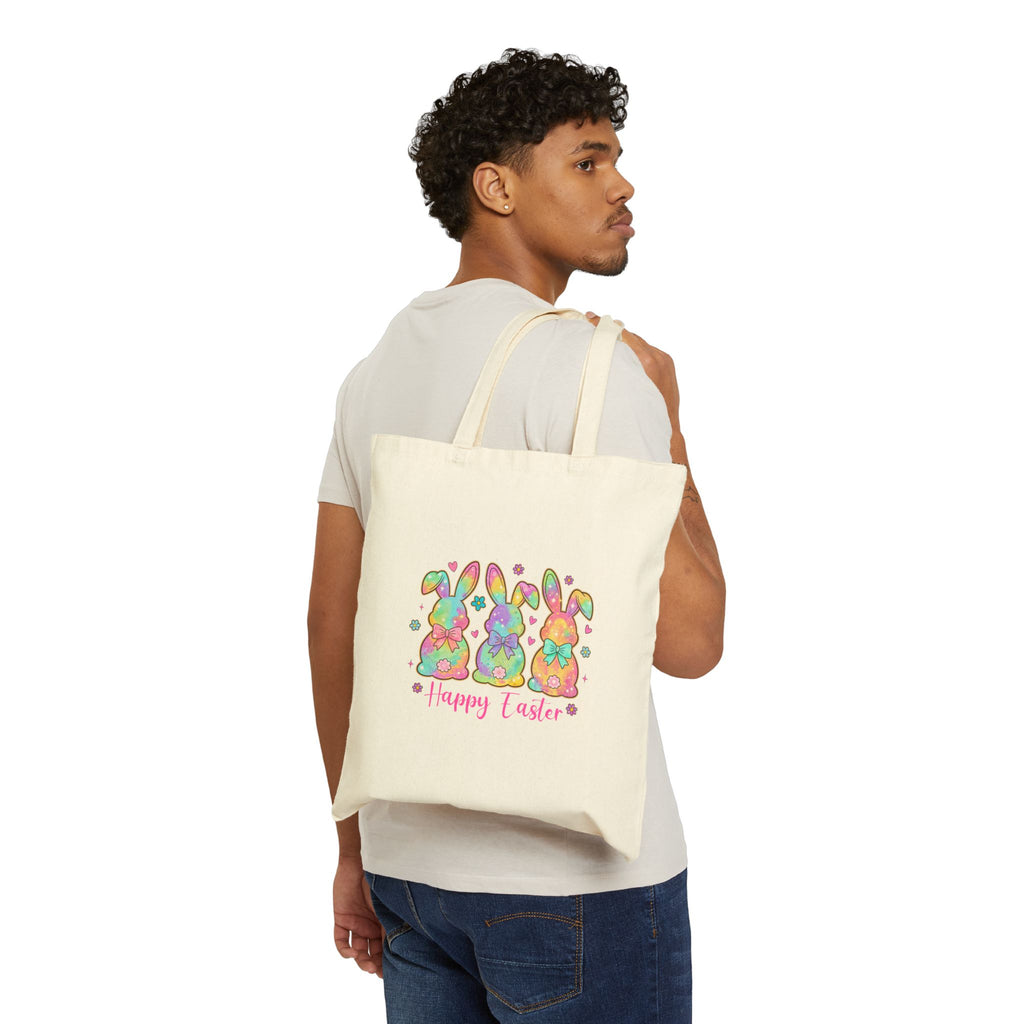 Easter Bunny Canvas Tote — "Oh For Peeps Sake" & Happy Easter Reusable Bag