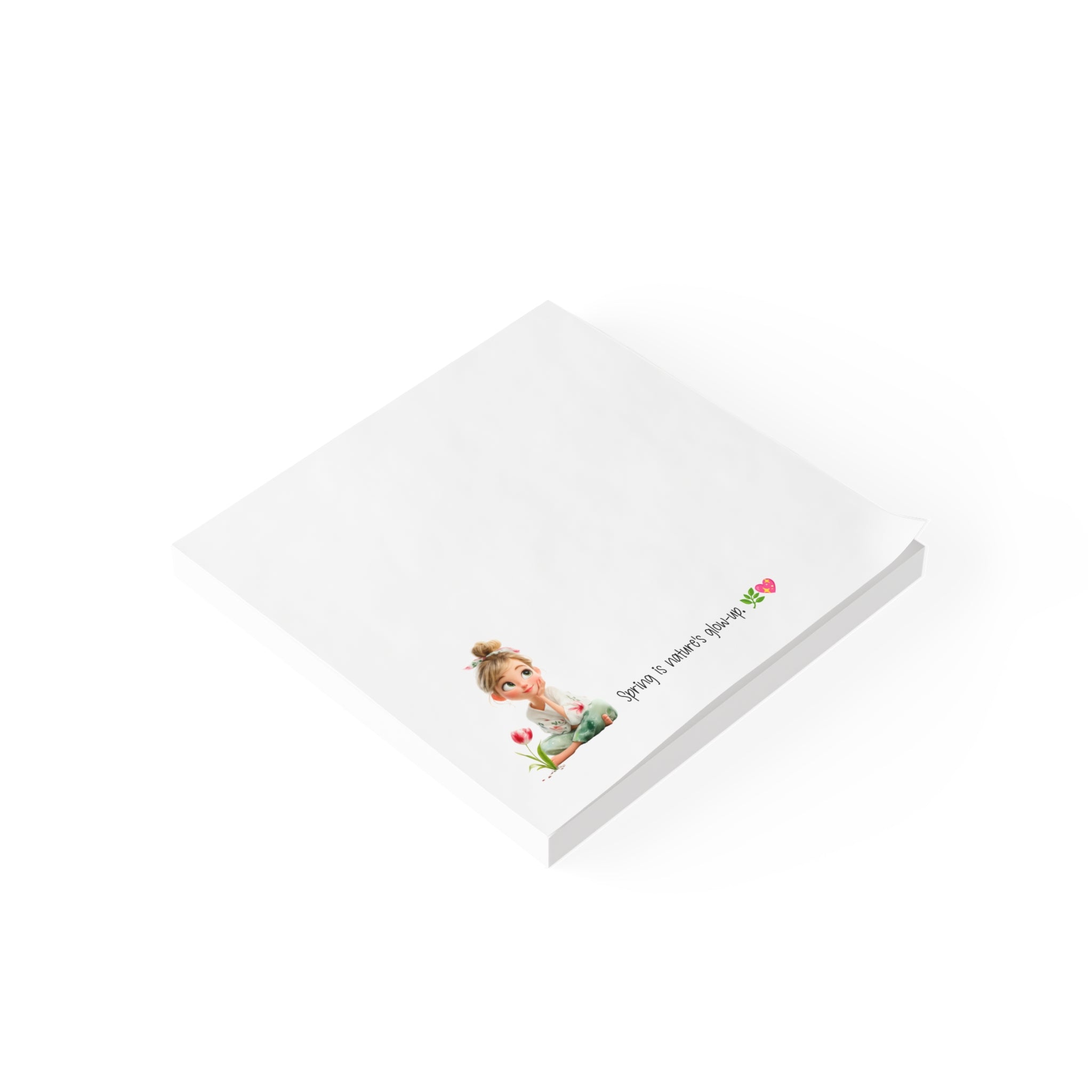 Cute Girl Floral Corner Post-it Note Pads — Sticky Notes for Kids, Teachers & Moms