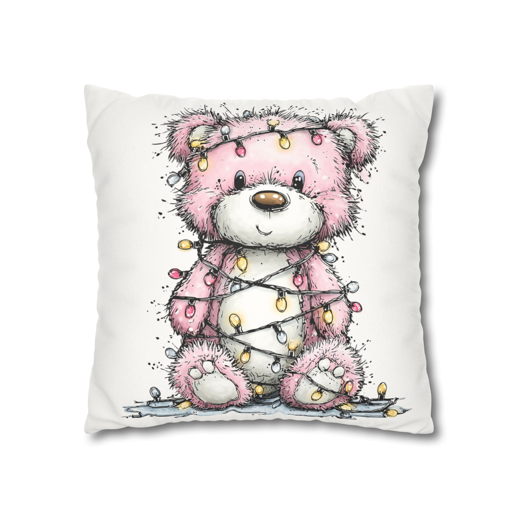 Christmas Bear Faux Suede Pillowcase