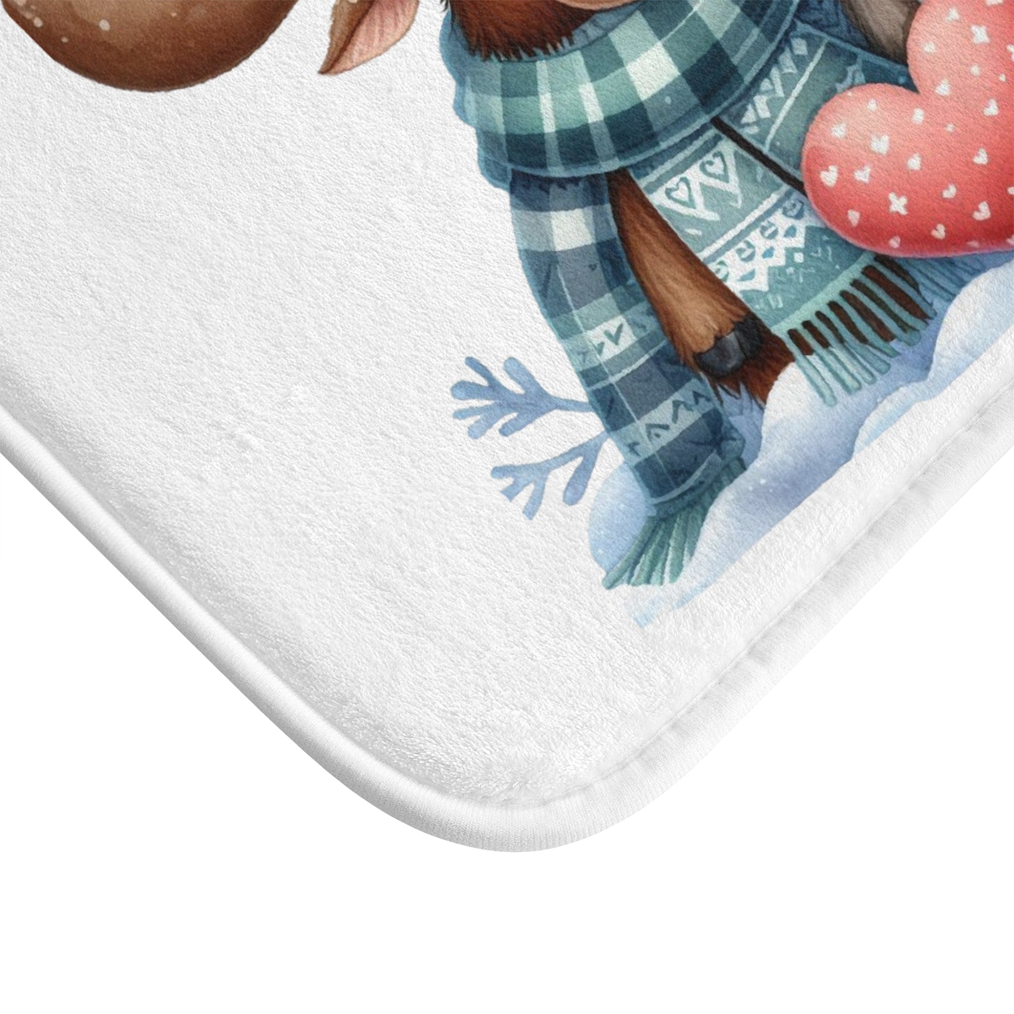 Cozy Winter Moose Love Bath Mat
