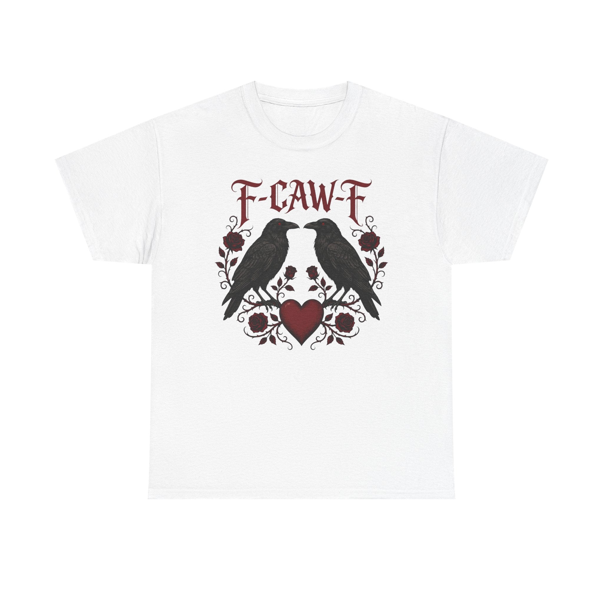 Raven Love Tee – F-CAW-F Gothic Crow Heart T-Shirt