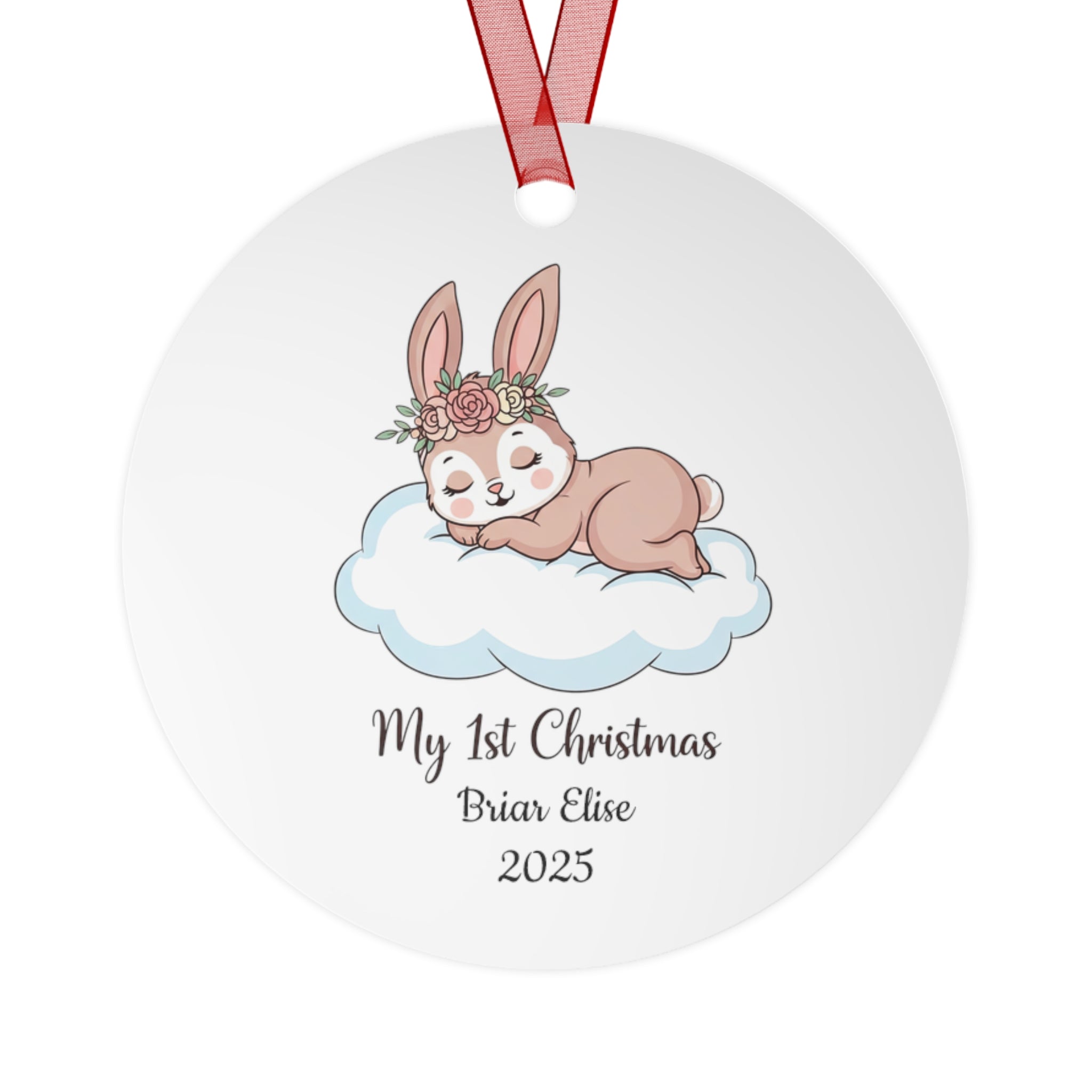 My 1st Christmas Bunny Bell Ornament — Personalized Baby Keepsake (Name & Year)