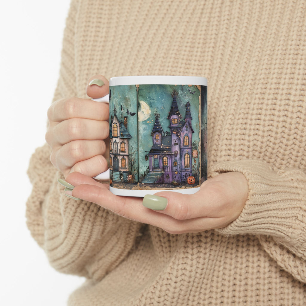 Spooky Halloween Haunted House Ceramic Mug