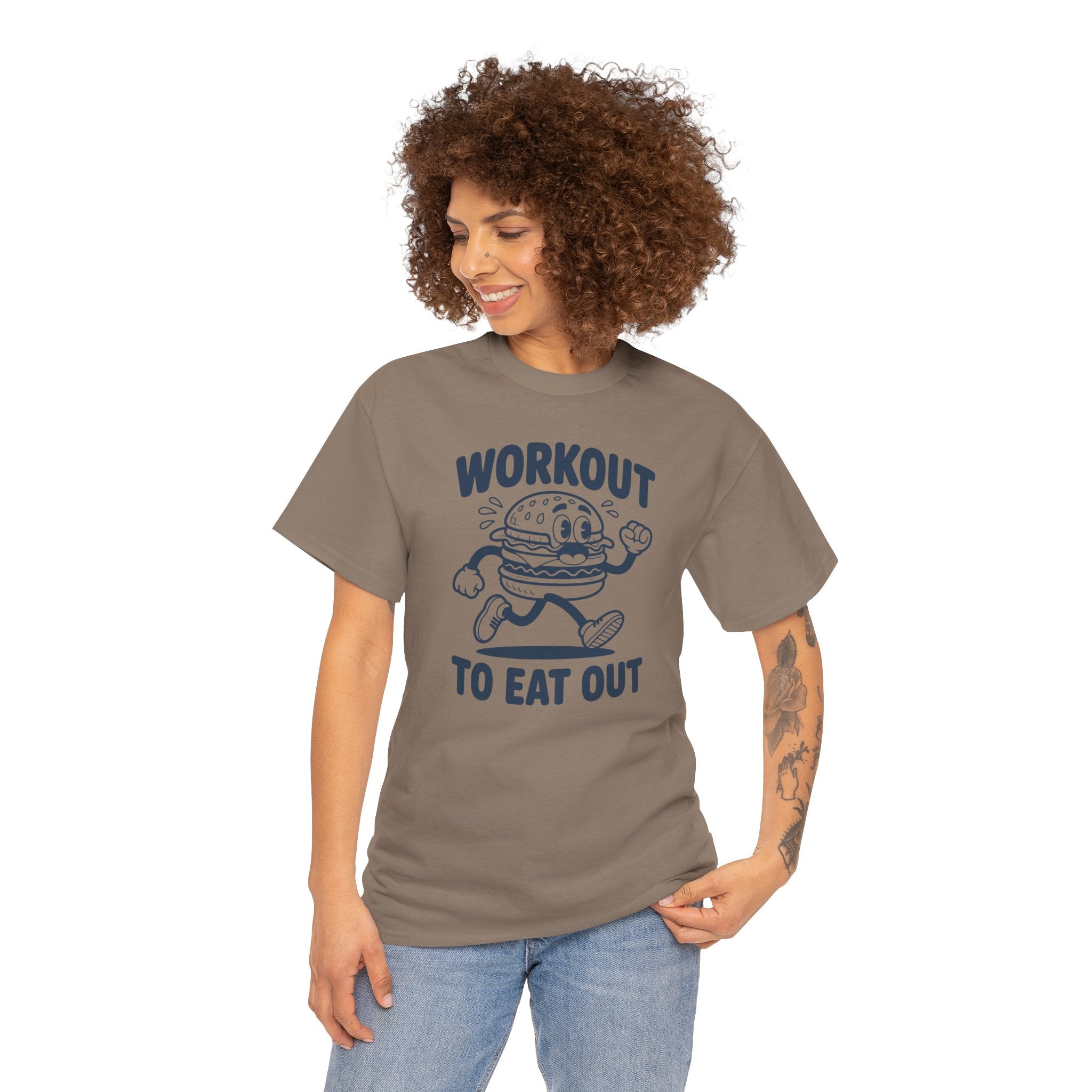 Workout To Eat Out T-Shirt — Funny Fitness Burger Tee