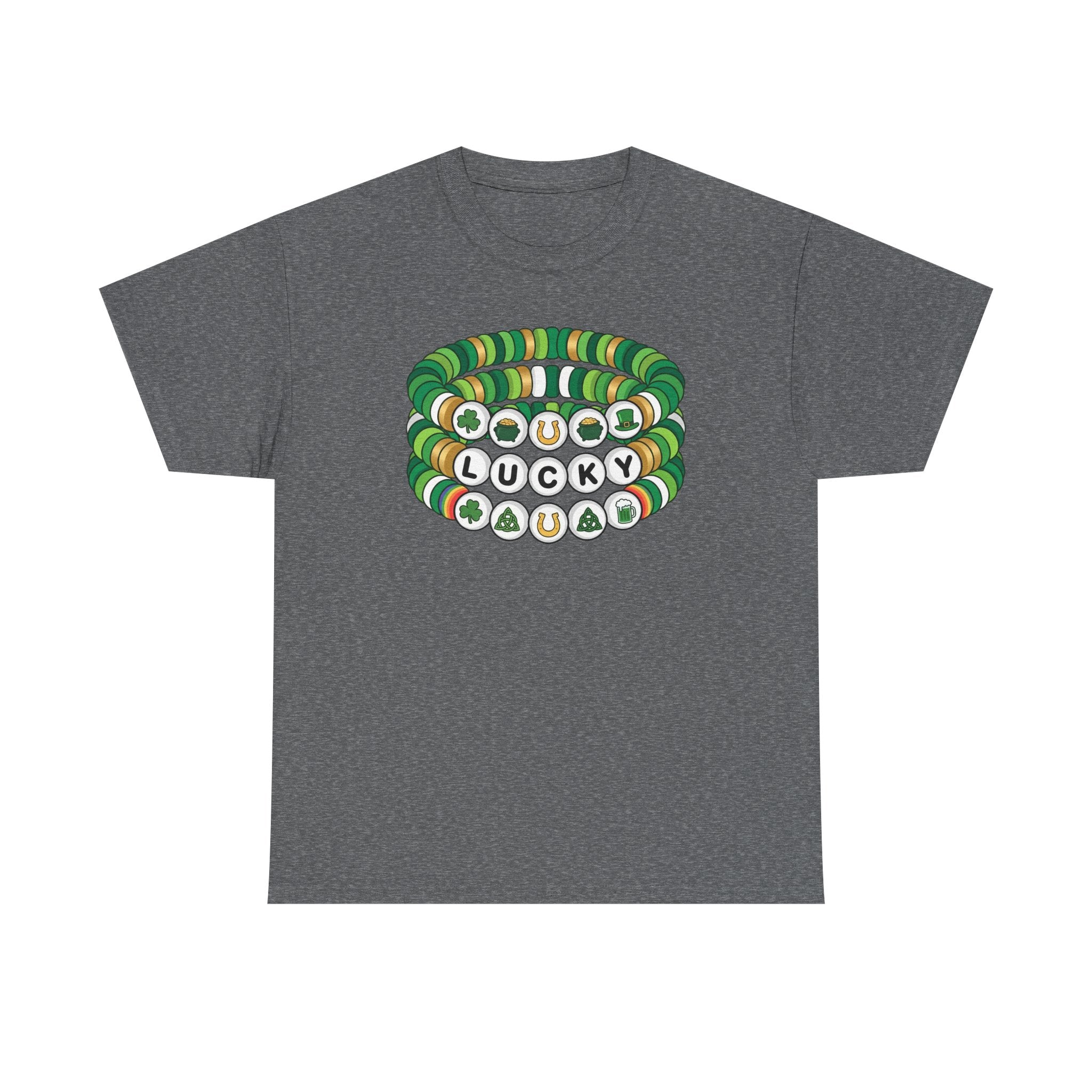 Lucky Bead Bracelet Graphic Tee — St. Patrick’s Day Green Charm Shirt