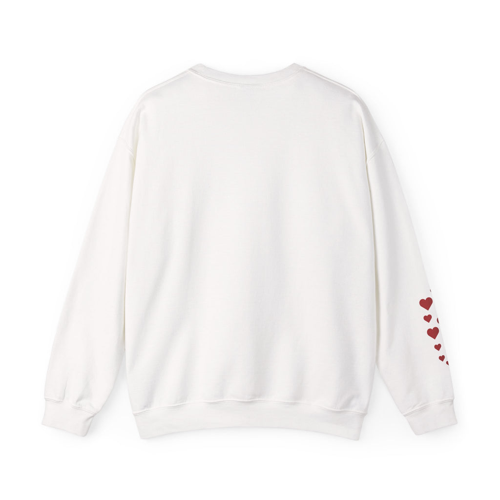 Skeleton Ballet Crewneck Sweatshirt — Dancing Skeleton with Hearts Sleeve