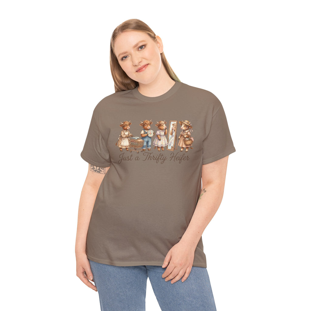 Just a Thrifty Heifer Cute Cow Graphic Tee