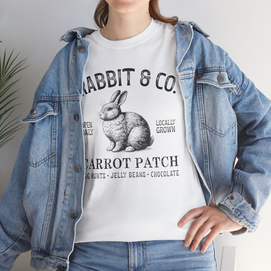 Rabbit & Co. Carrot Patch T-Shirt — Vintage Easter Bunny Graphic