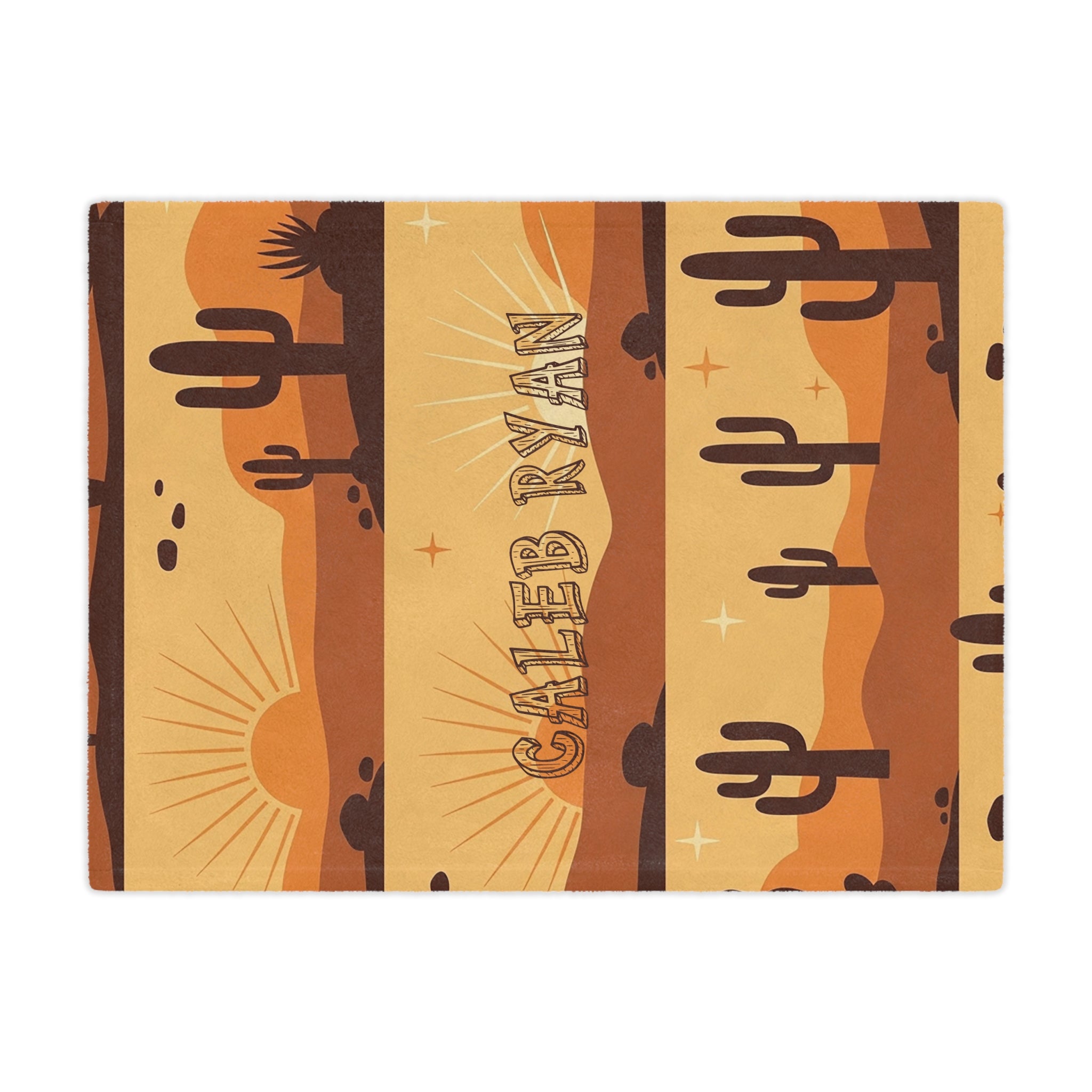 Personalized Desert Cactus Minky Blanket – Custom Name 30"x40"