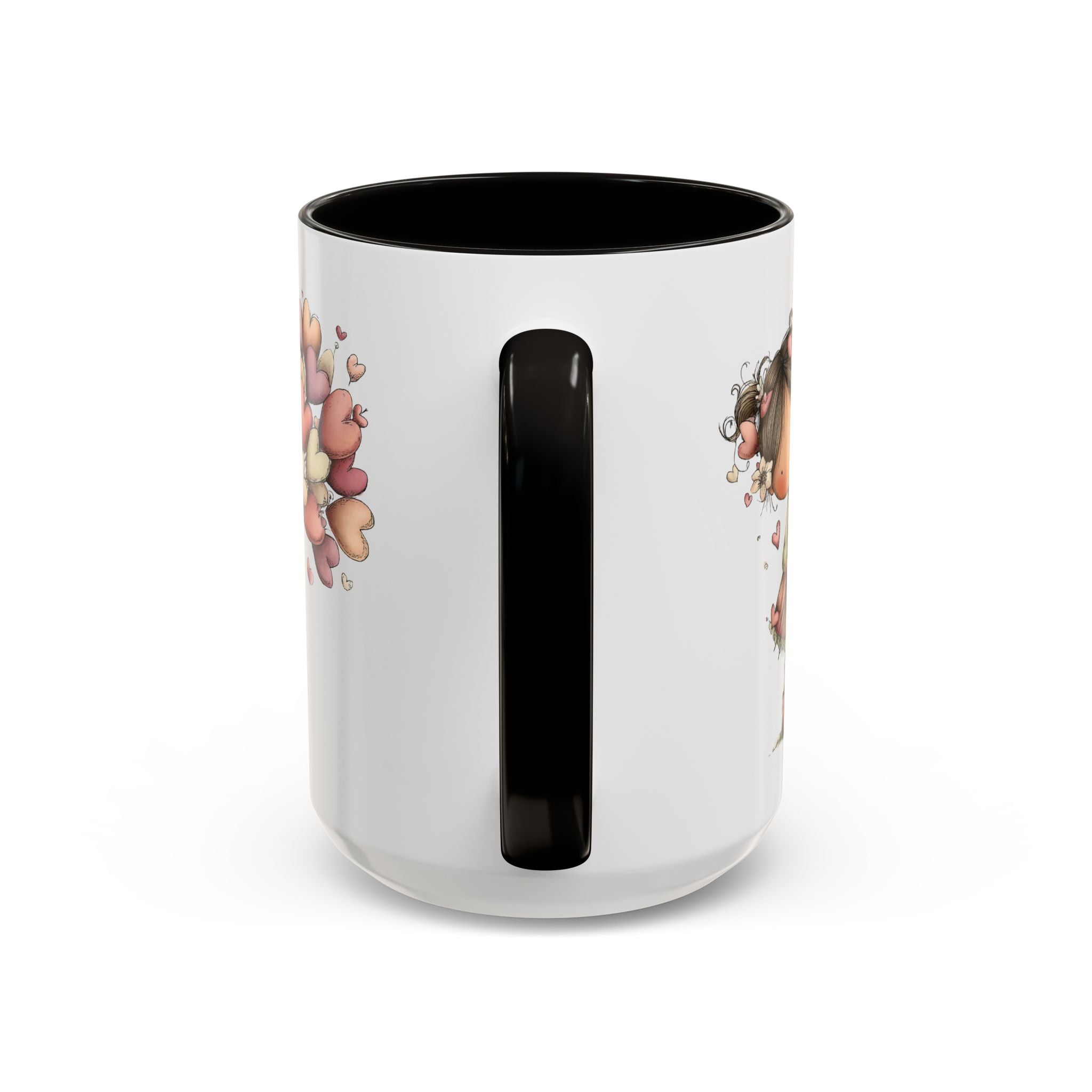 Personalized Heart Girl Mug — Cute Name Coffee Cup (11oz/15oz)