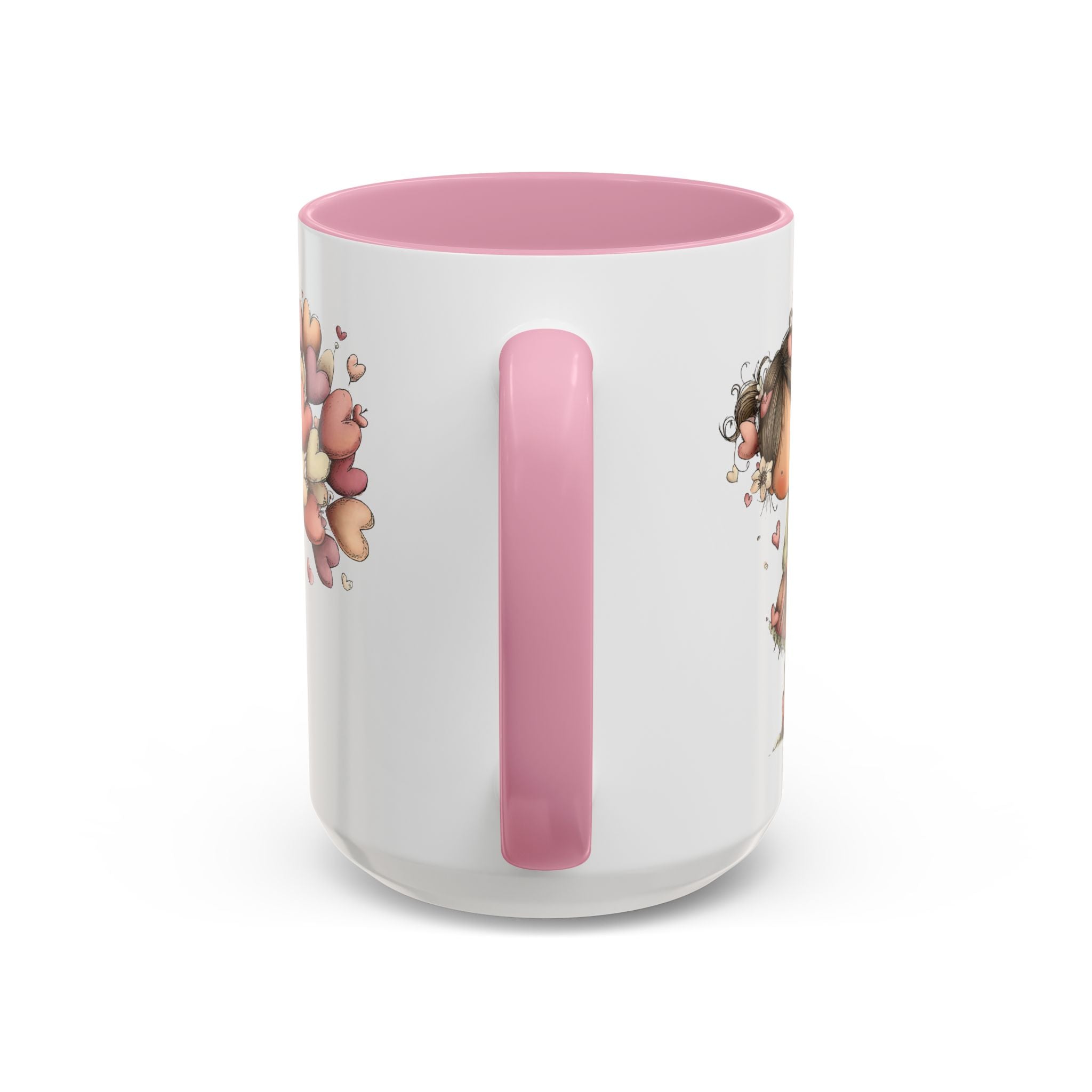 Personalized Heart Girl Mug — Cute Name Coffee Cup (11oz/15oz)