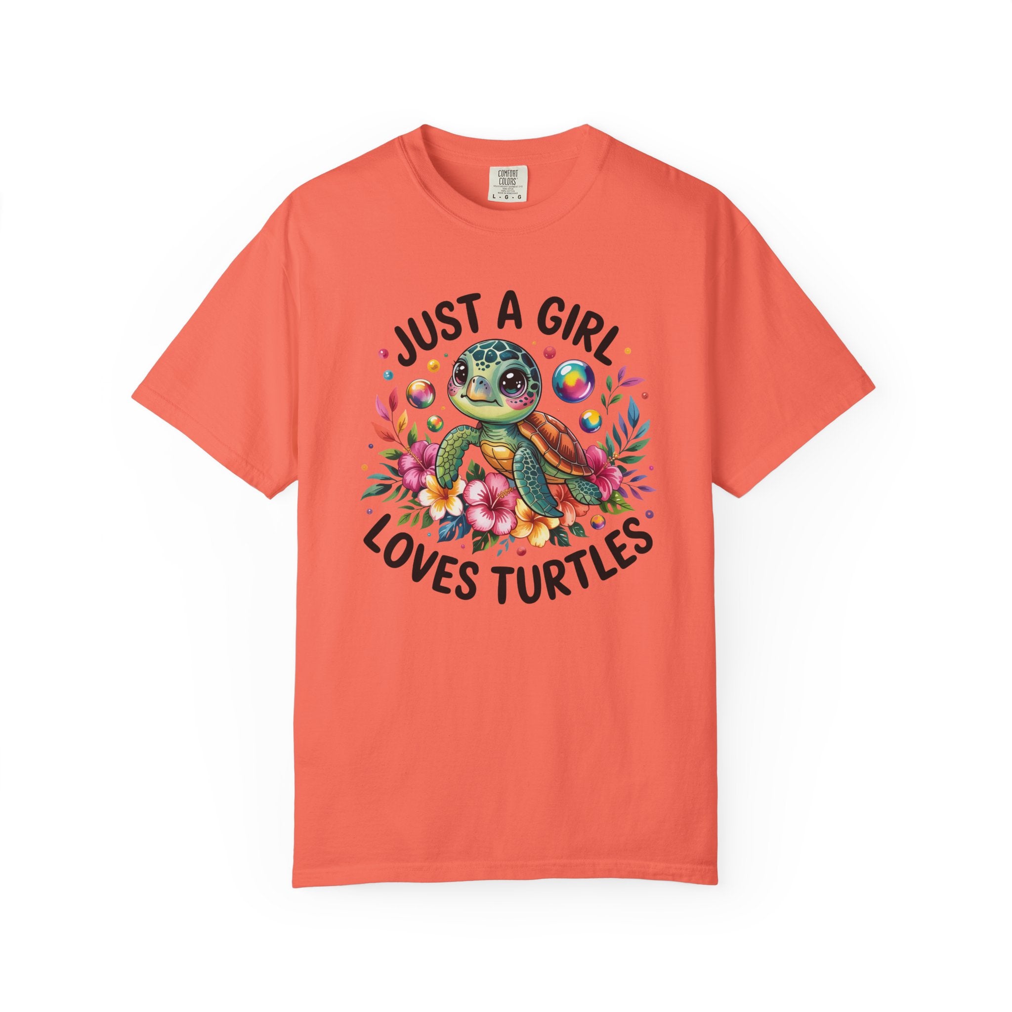 Just a Girl Loves Turtles Graphic T-Shirt — Cute Sea Turtle Tee