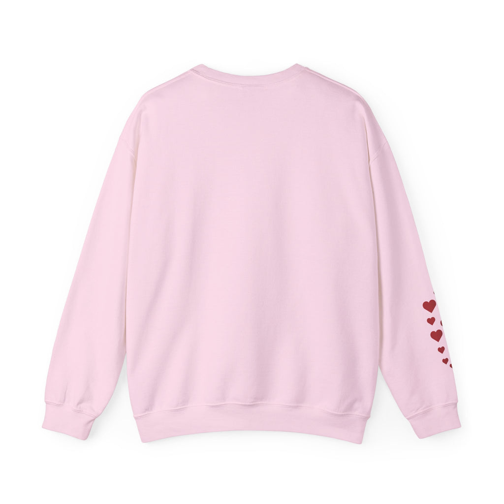 Skeleton Ballet Crewneck Sweatshirt — Dancing Skeleton with Hearts Sleeve