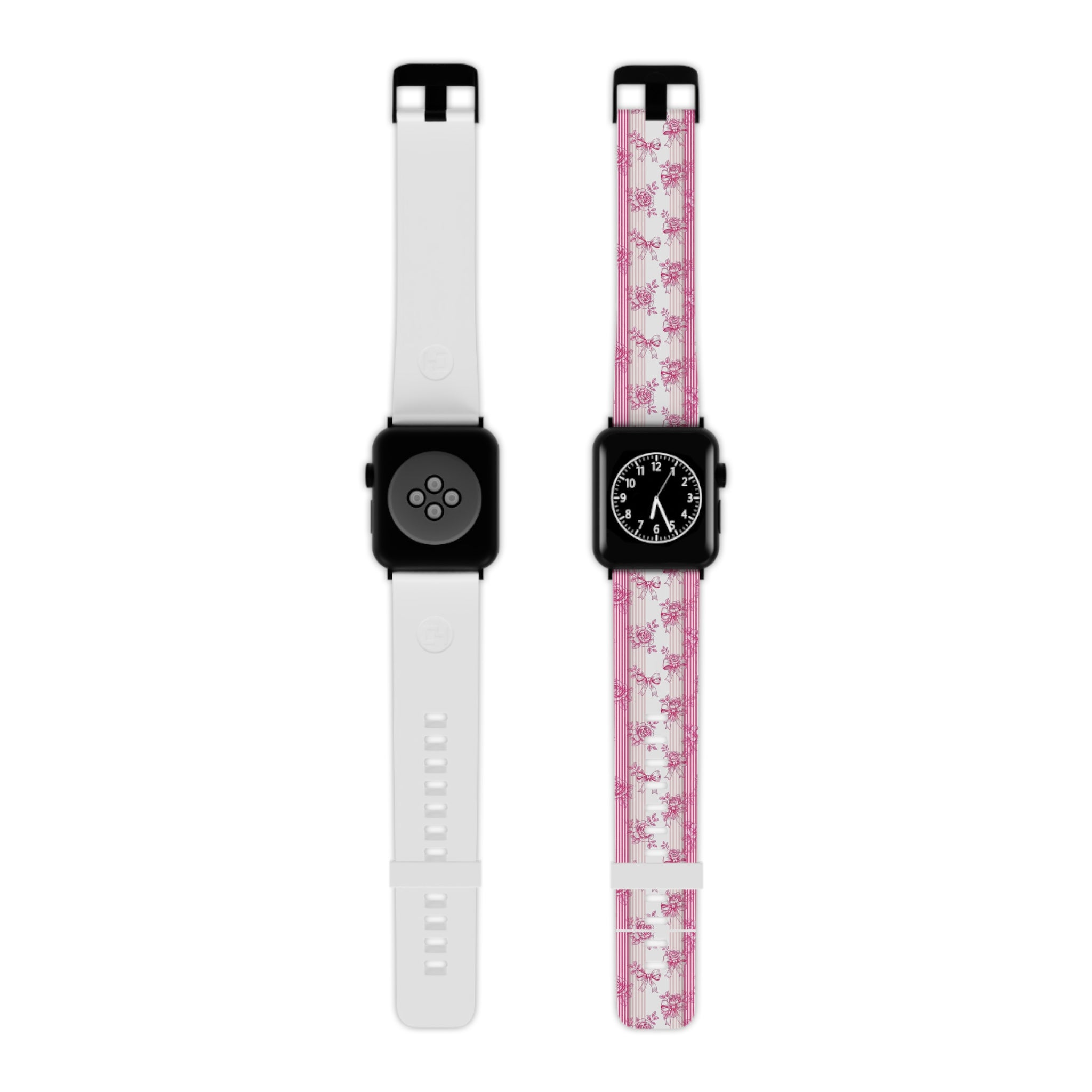 Pink Floral Stripe Bows Apple Watch Band