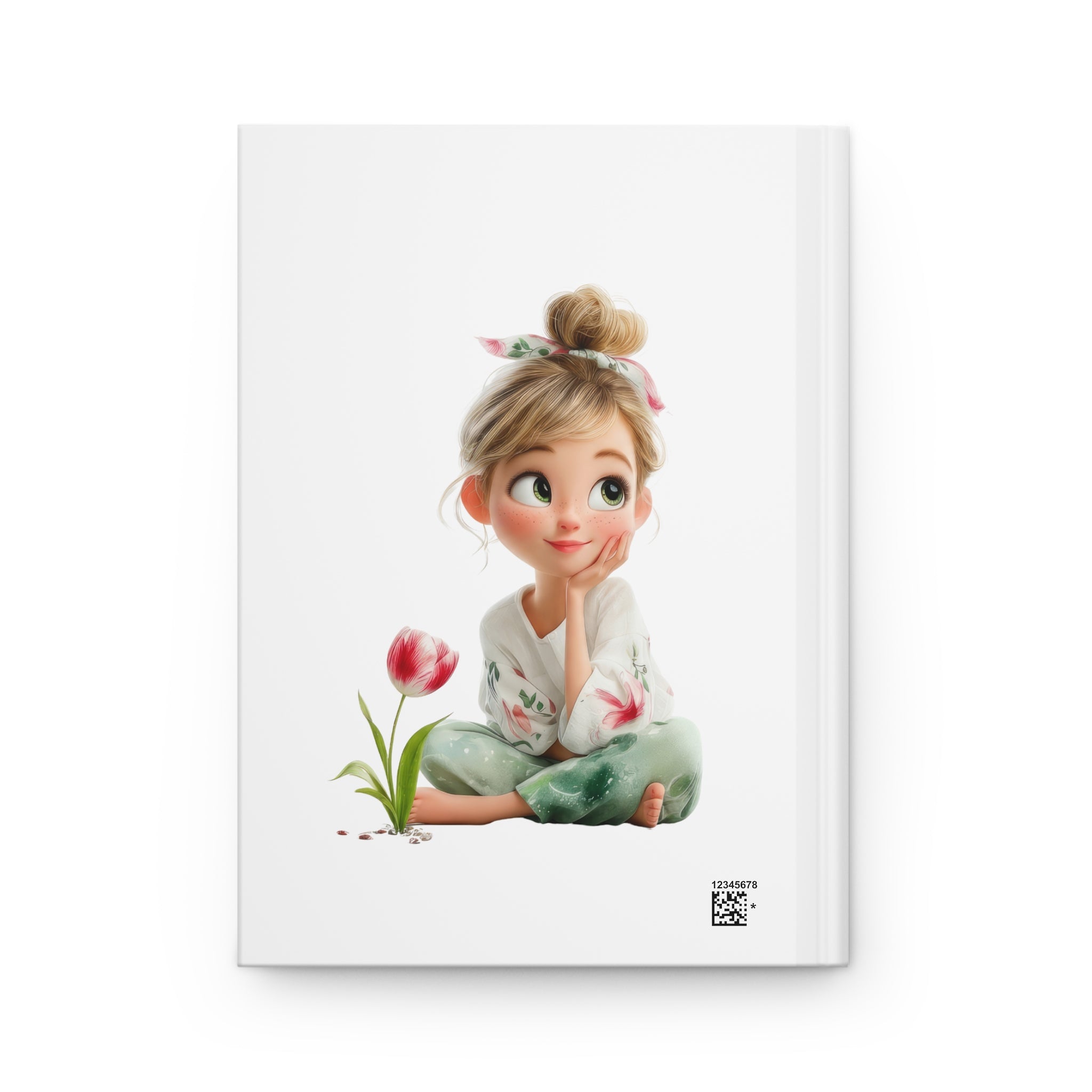 Personalized Floral Girl Hardcover Journal – Cute Tulip Illustration, Custom Name Option
