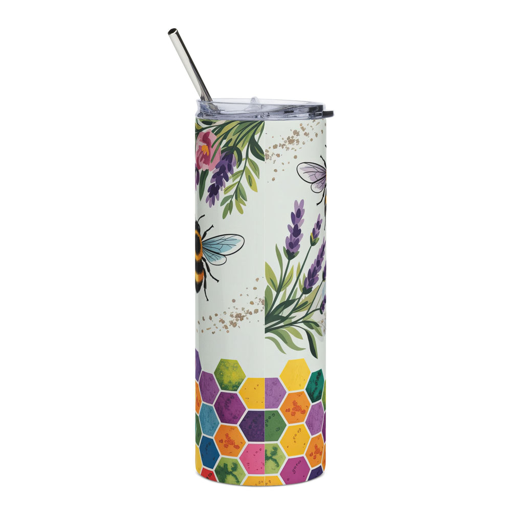 Let It Bee Stainless Steel Tumbler — 20oz Bee & Lavender Travel Cup