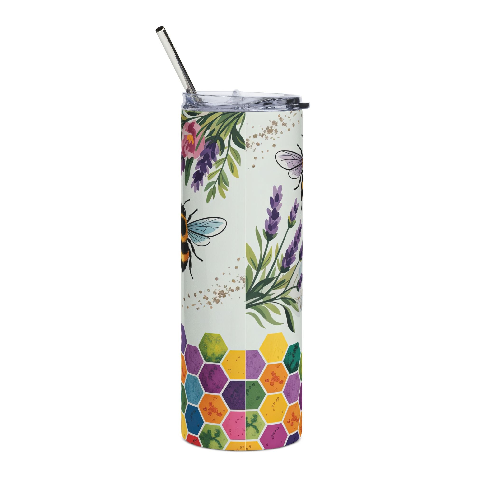 Let It Bee Stainless Steel Tumbler — 20oz Bee & Lavender Travel Cup