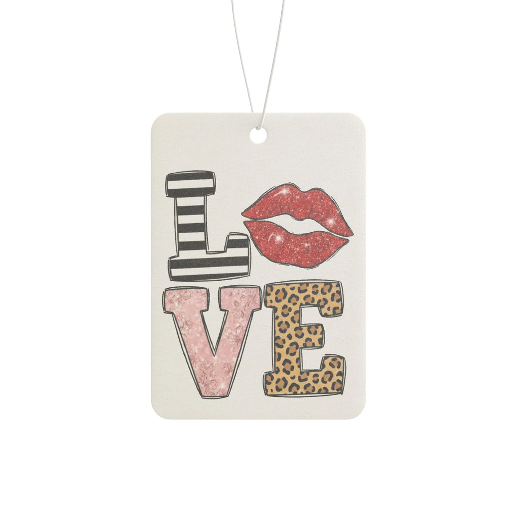 Love Lips Car Air Freshener — Chic Leopard & Stripe Scented Decor