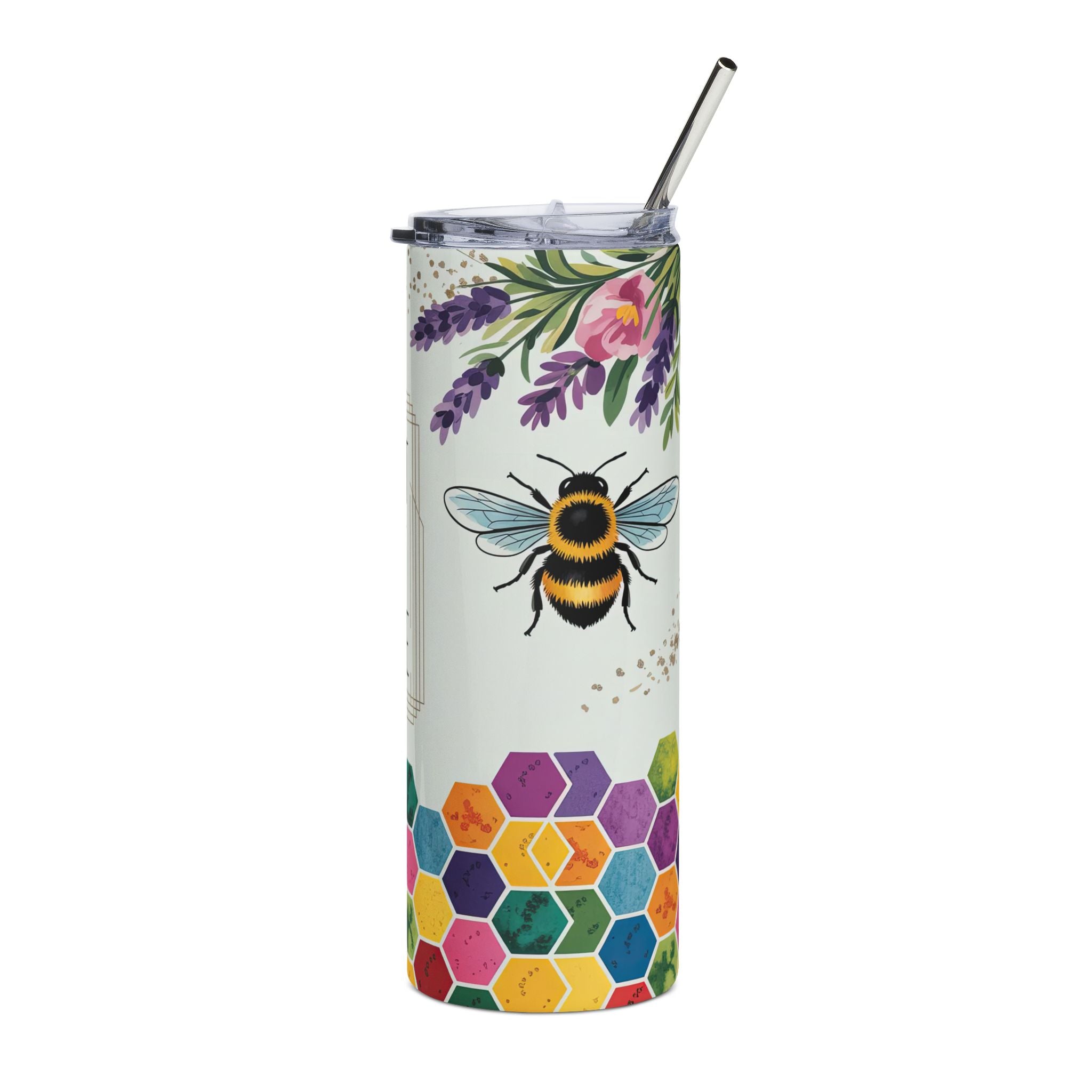 Let It Bee Stainless Steel Tumbler — 20oz Bee & Lavender Travel Cup