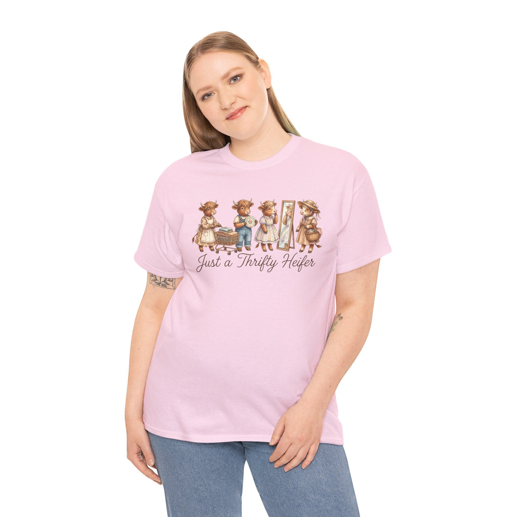 Just a Thrifty Heifer Cute Cow Graphic Tee