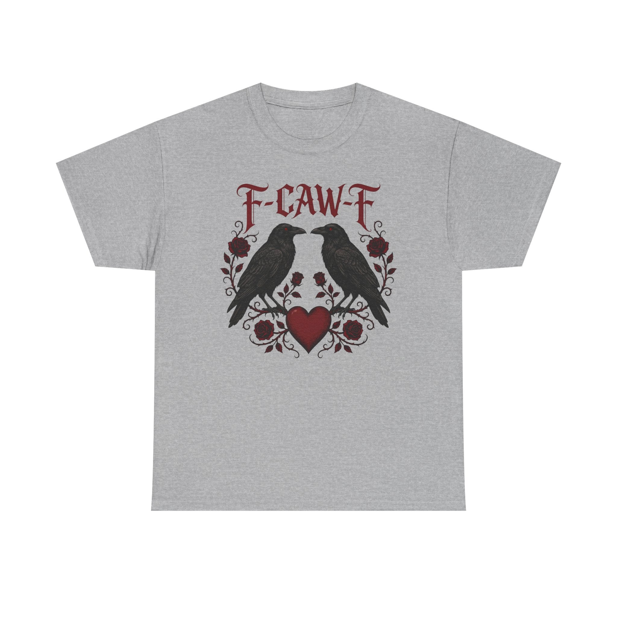 Raven Love Tee – F-CAW-F Gothic Crow Heart T-Shirt