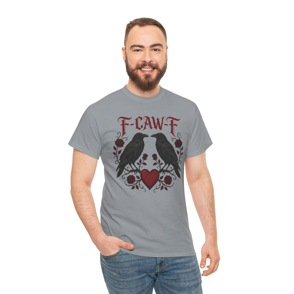 Raven Love Tee – F-CAW-F Gothic Crow Heart T-Shirt