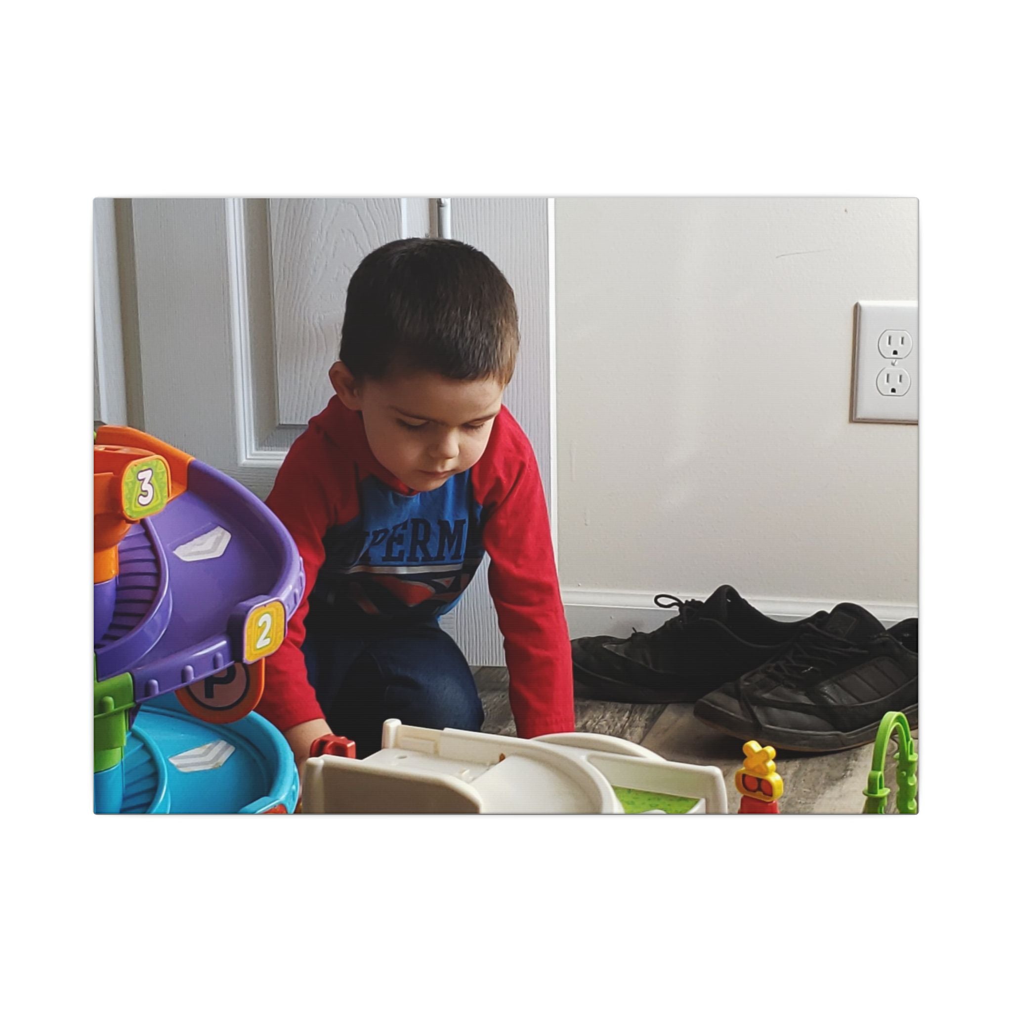 Personalized Matte Stretched Canvas Print — Playroom Photo Wall Art