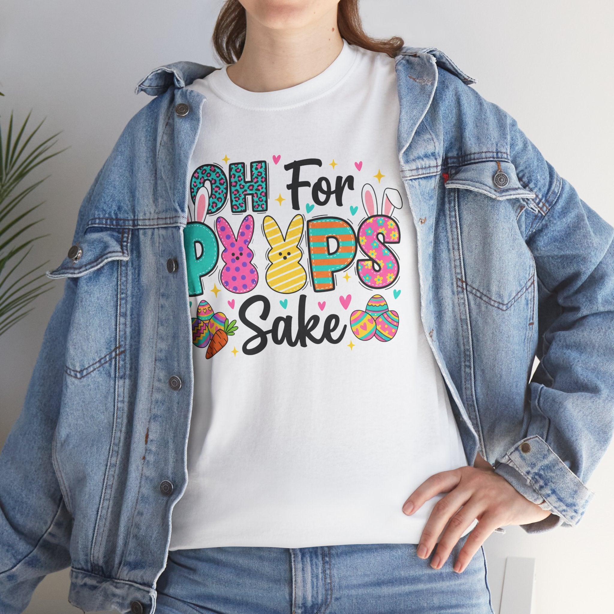 Easter "Oh For Peeps Sake" Graphic Tee — Cute Bunny & Egg Spring T-Shirt