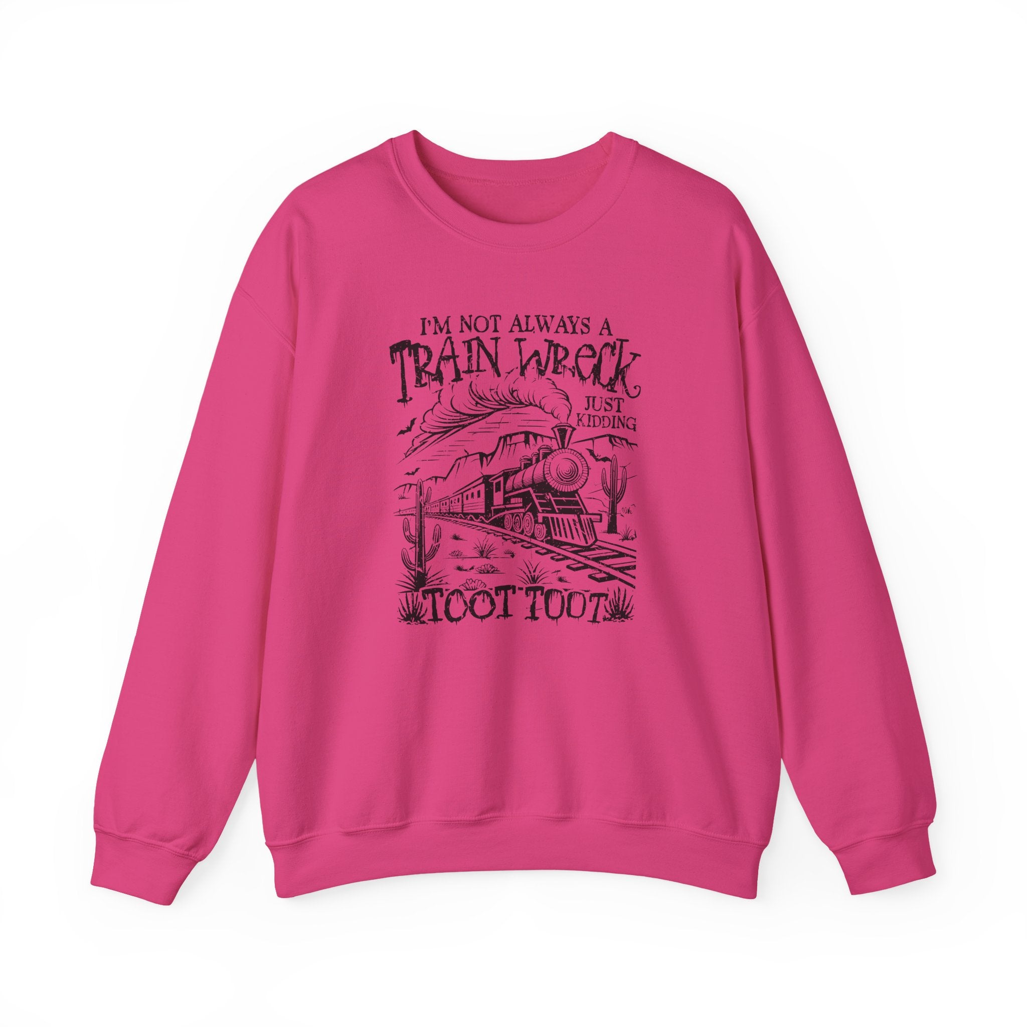 Train Wreck Humor Crewneck Sweatshirt