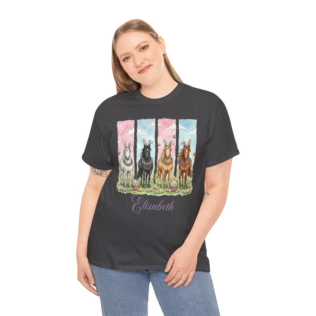 Easter Horse Watercolor Portrait Tee — Personalized Design