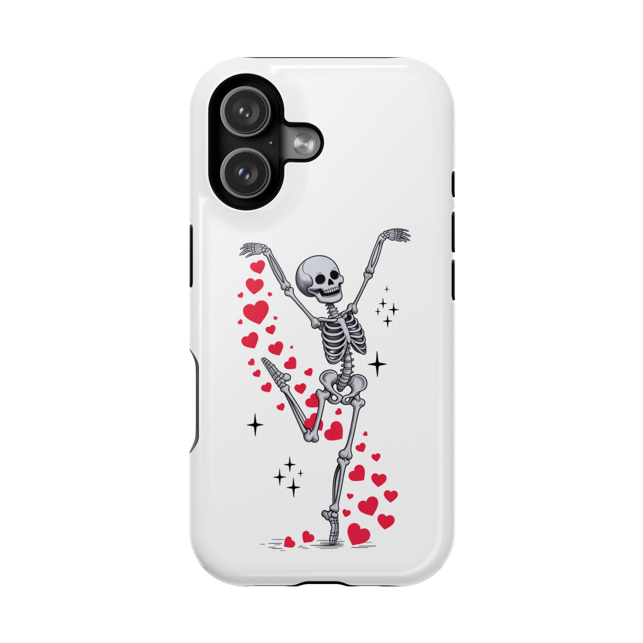Phone Case — Dancing Skeleton with Hearts Magnetic Impact-Resistant Case