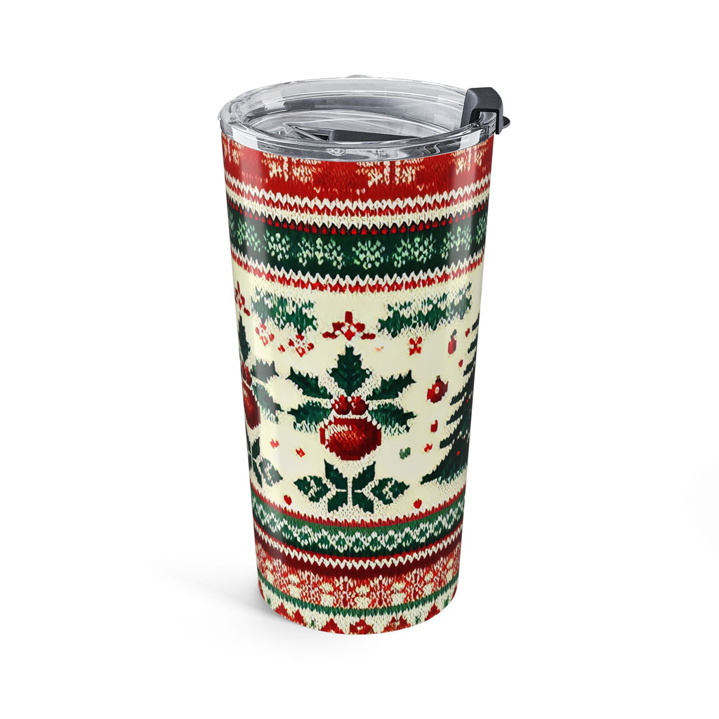 Christmas Tree Pattern Tumbler 20oz | Holiday Knit Design