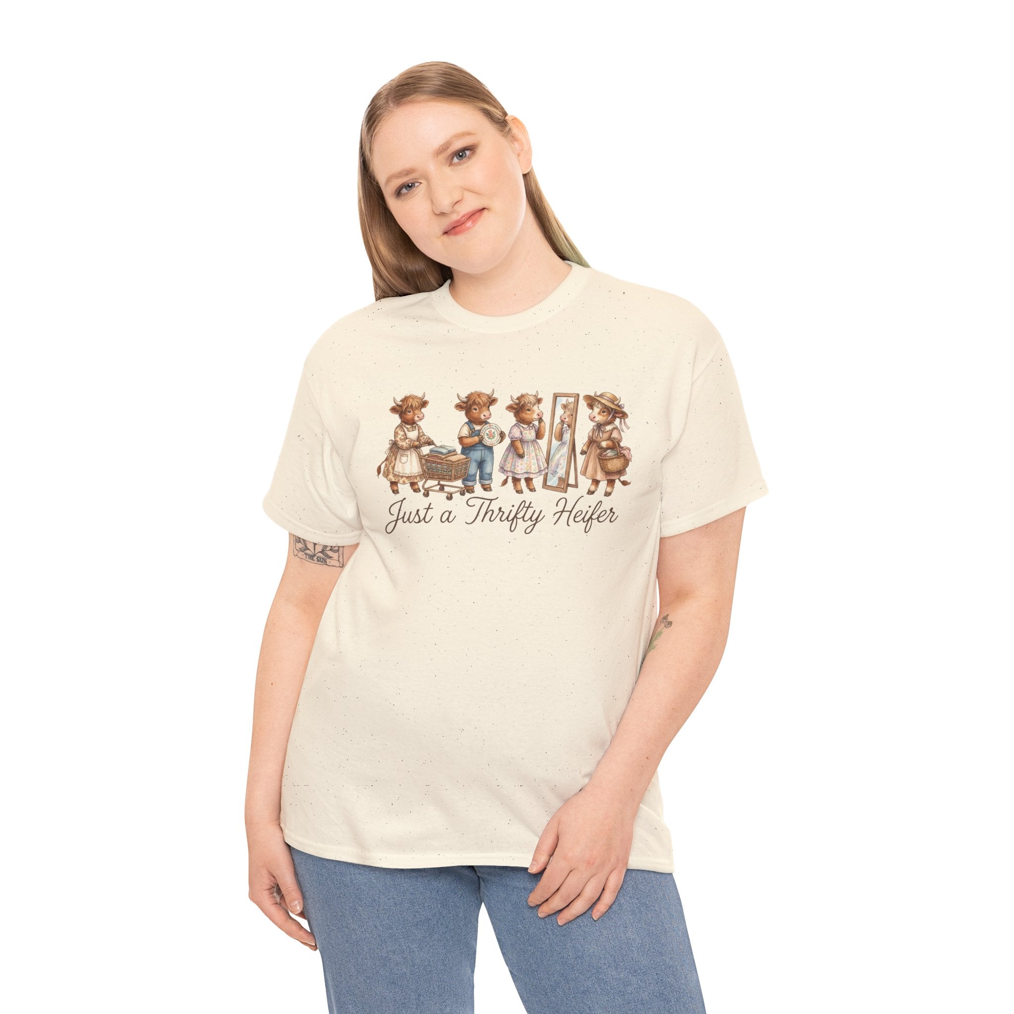 Just a Thrifty Heifer Cute Cow Graphic Tee
