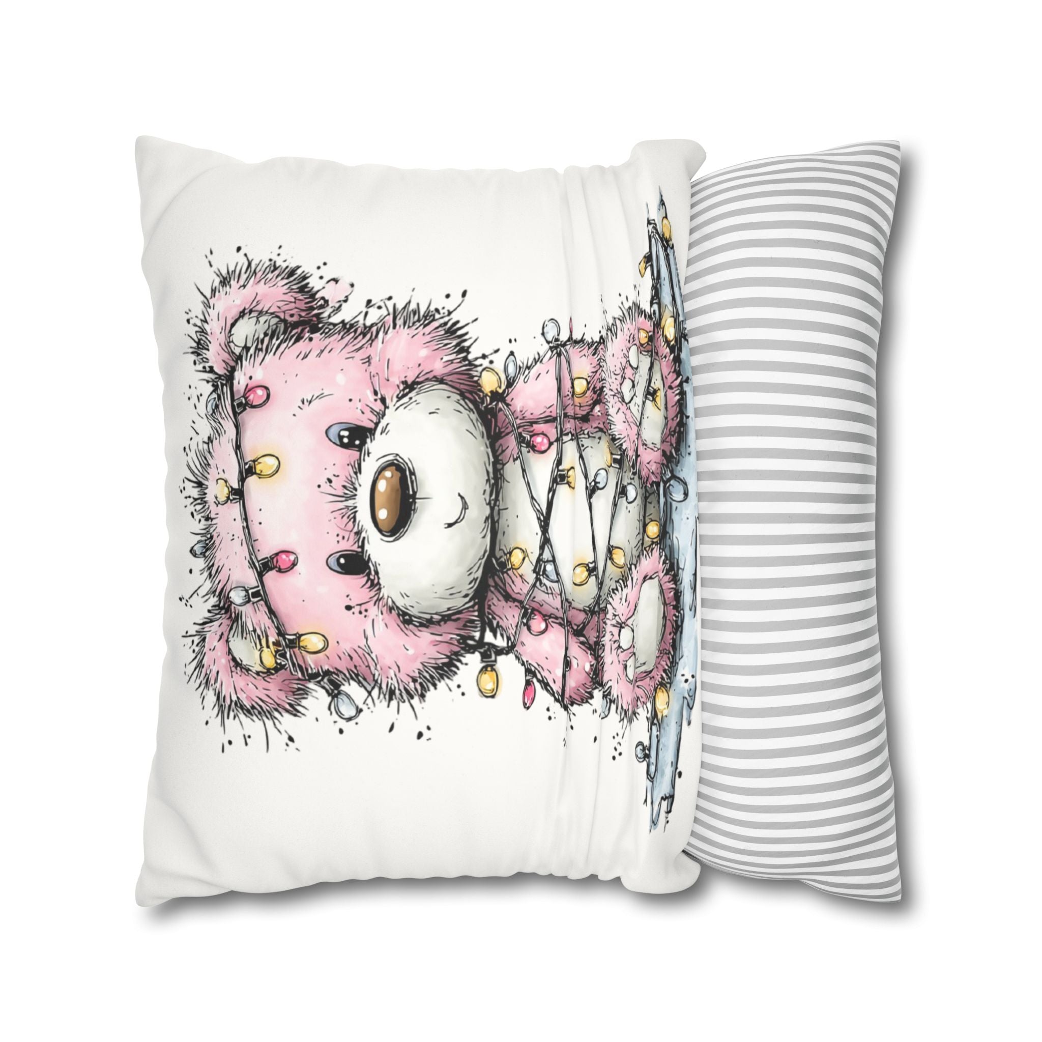 Christmas Bear Faux Suede Pillowcase