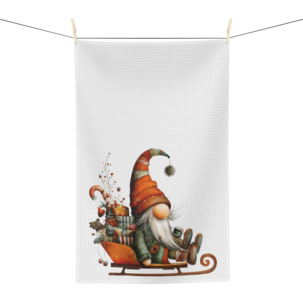 Whimsical Gnome Microfiber Tea Towel for Cozy Holiday Decor