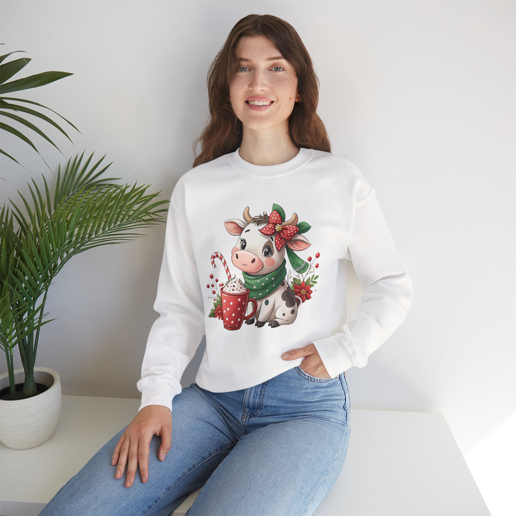 Cute Christmas Cow Sweatshirt