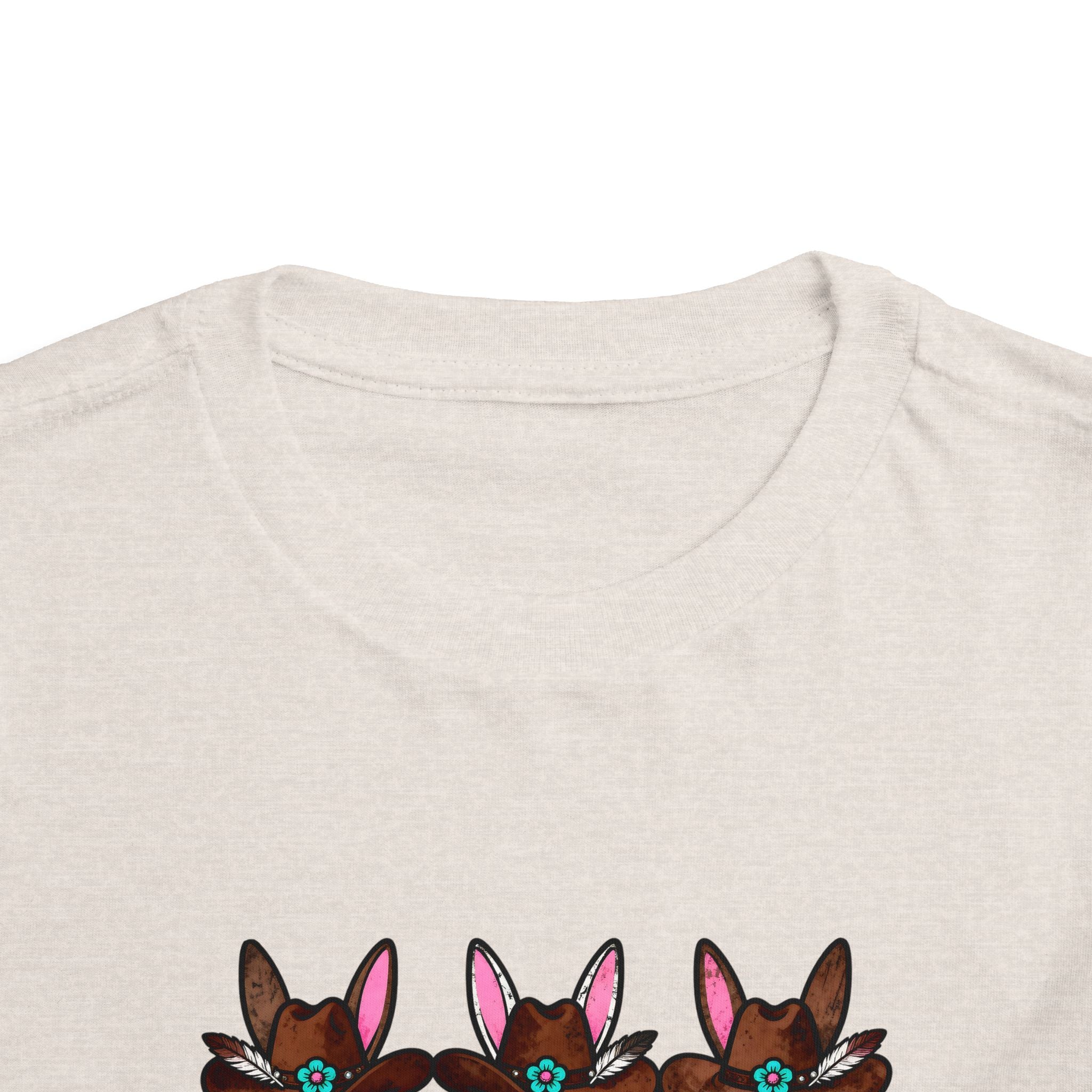 Personalized Toddler Tee — Floral Bow Bunny Trio with Name