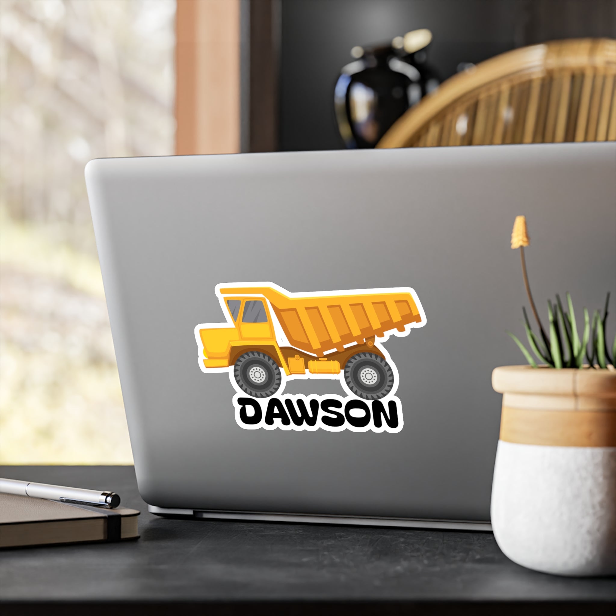 Dump Truck Name Sticker — Personalized Vinyl Decal