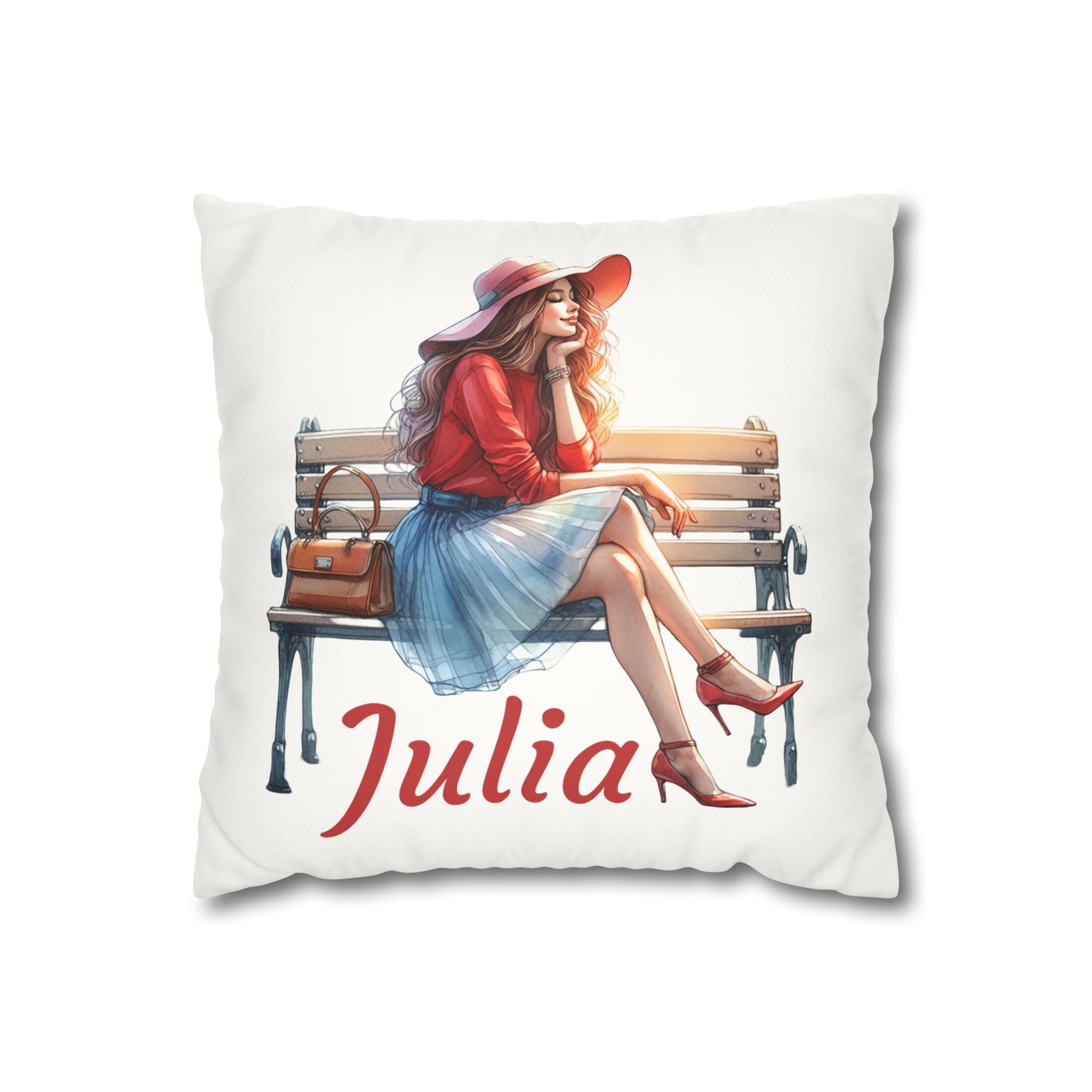 Personalized Fashionista Pillowcase — Faux Suede Decorative Throw Pillow with Name