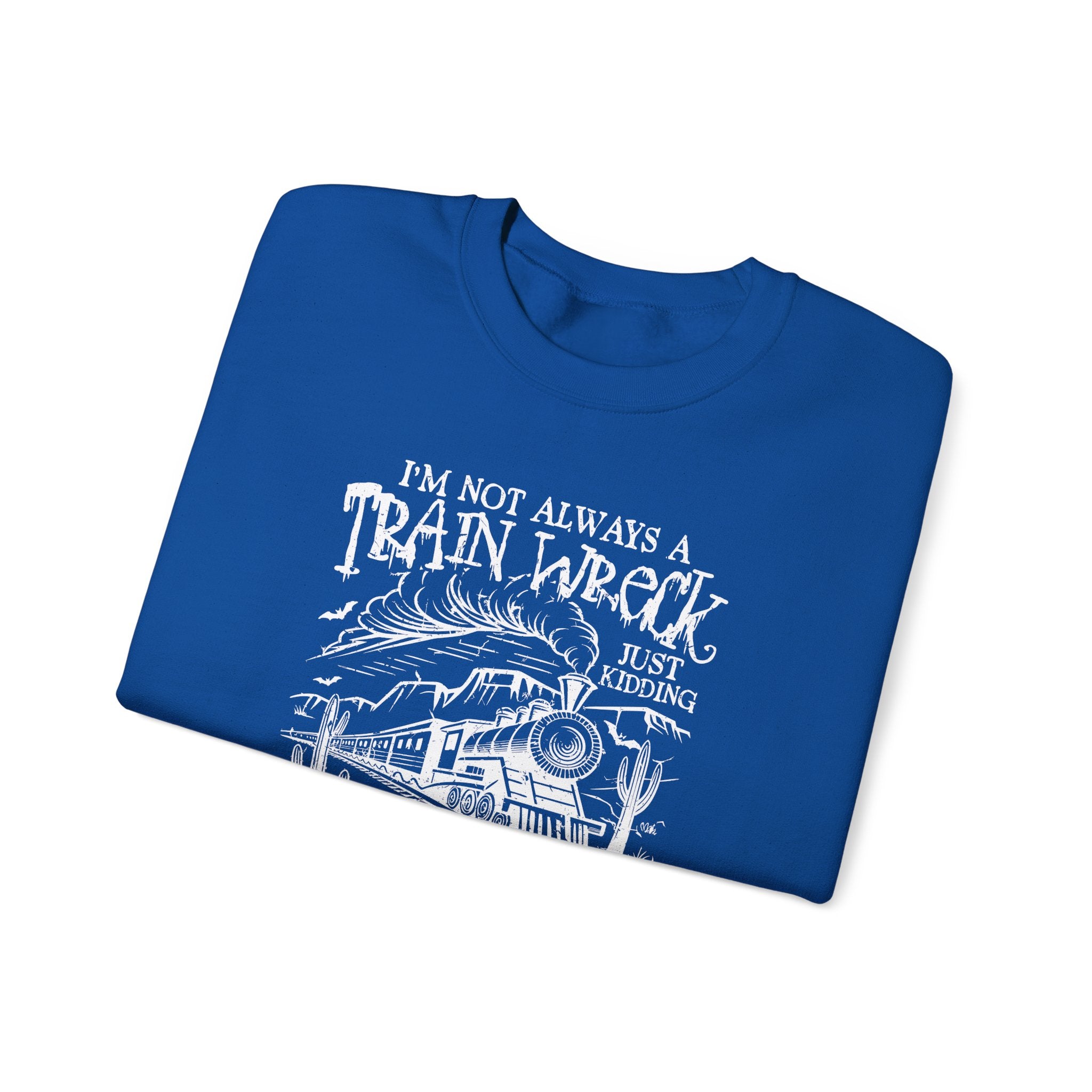 Train Wreck Humor Crewneck Sweatshirt