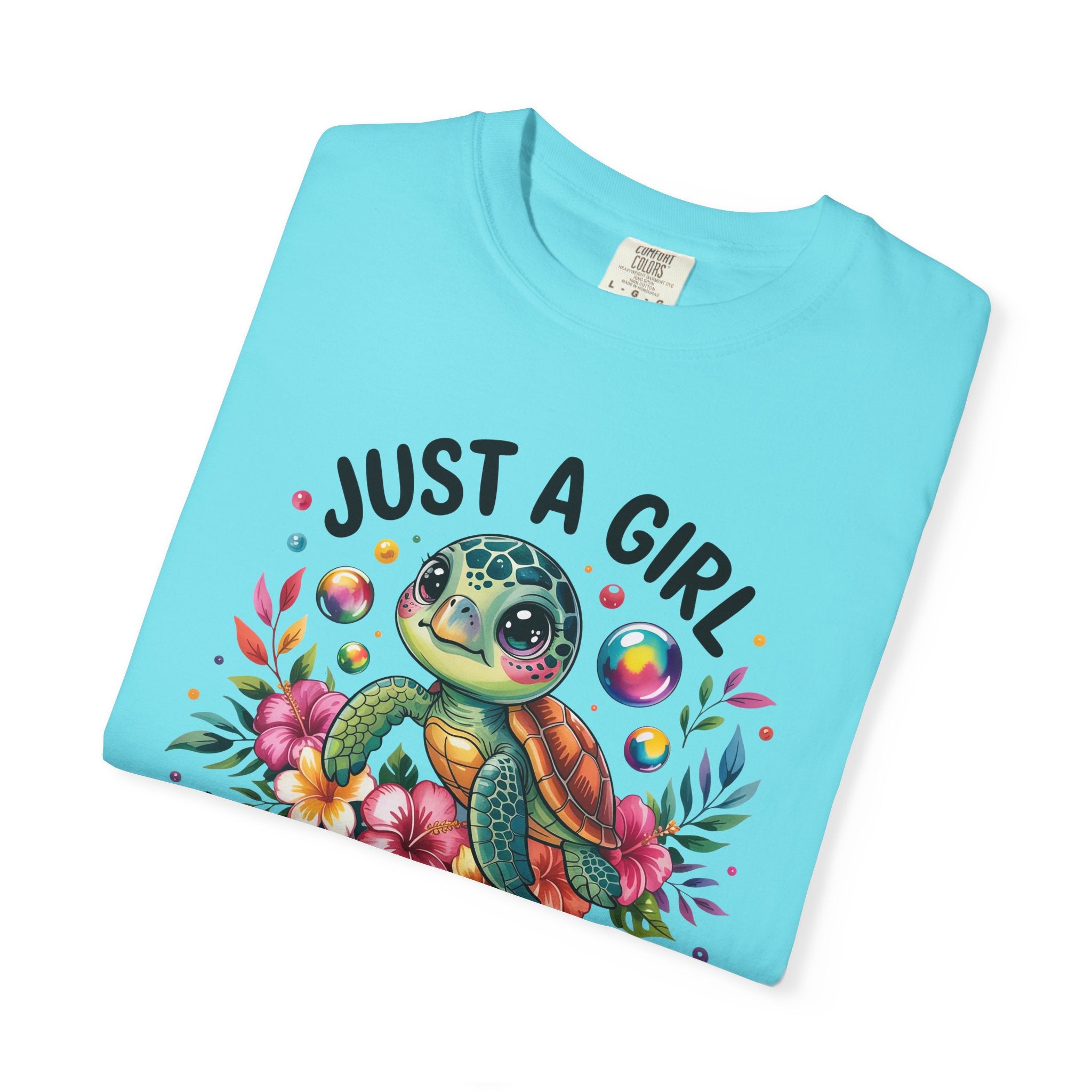 Just a Girl Loves Turtles Graphic T-Shirt — Cute Sea Turtle Tee