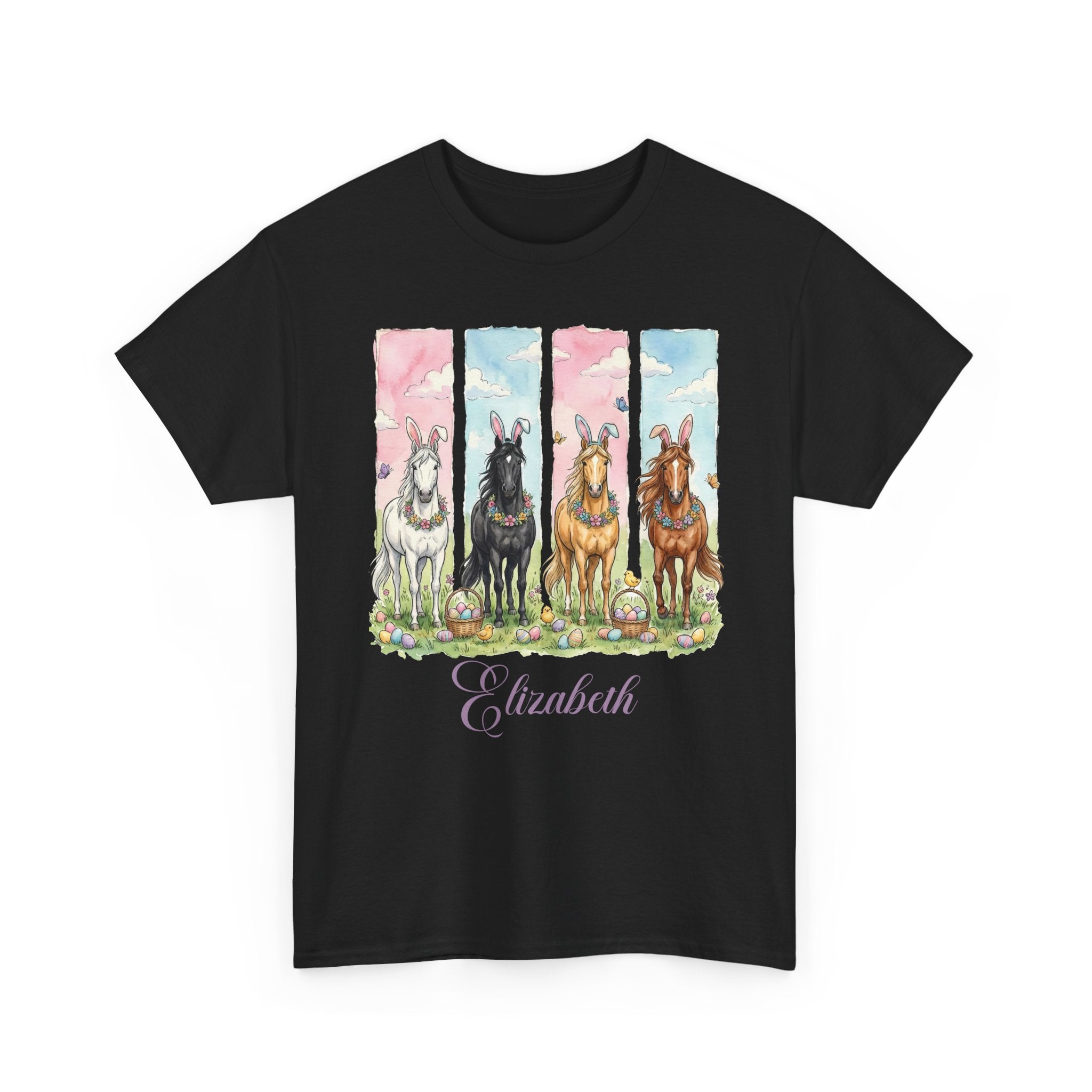 Easter Horse Watercolor Portrait Tee — Personalized Design