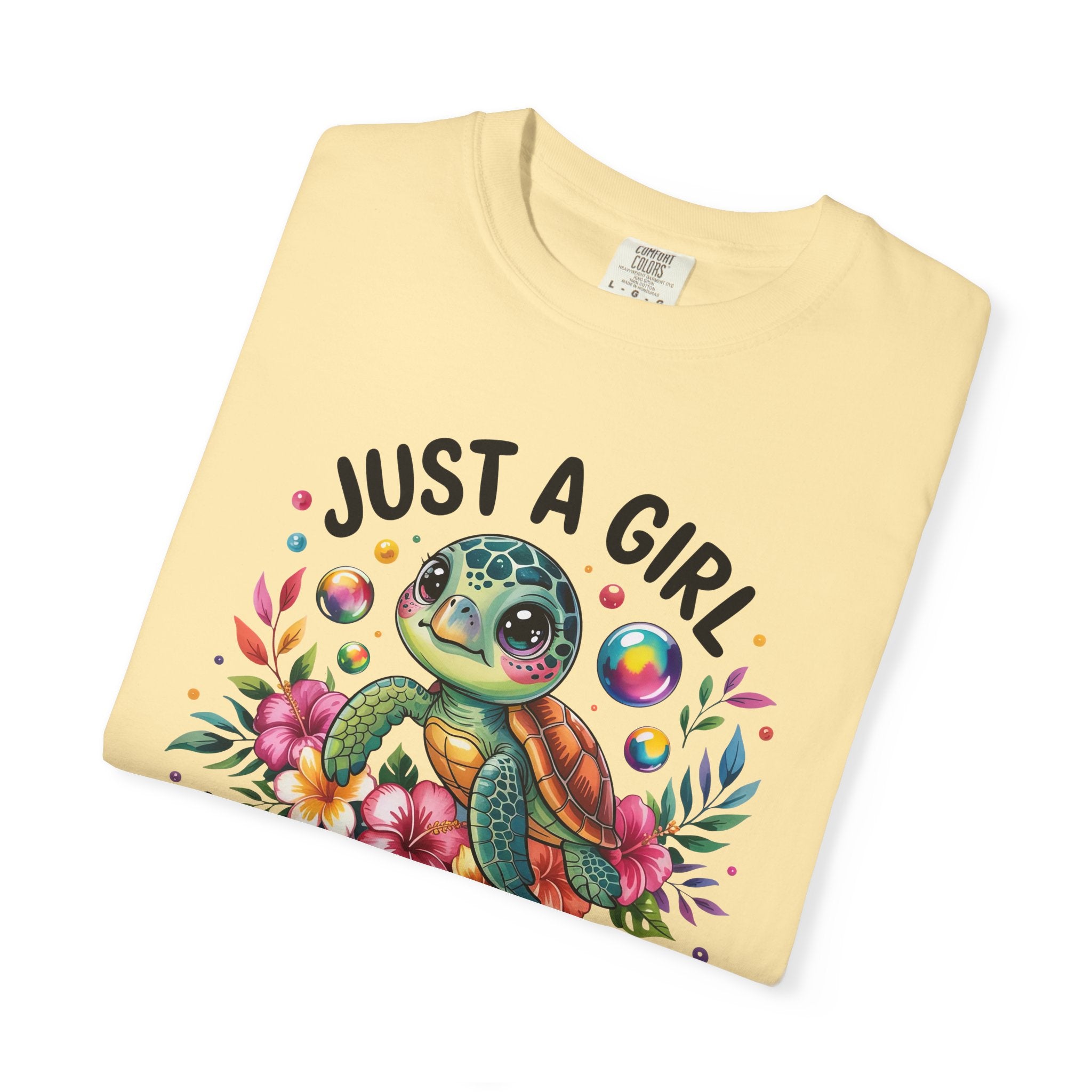 Just a Girl Loves Turtles Graphic T-Shirt — Cute Sea Turtle Tee