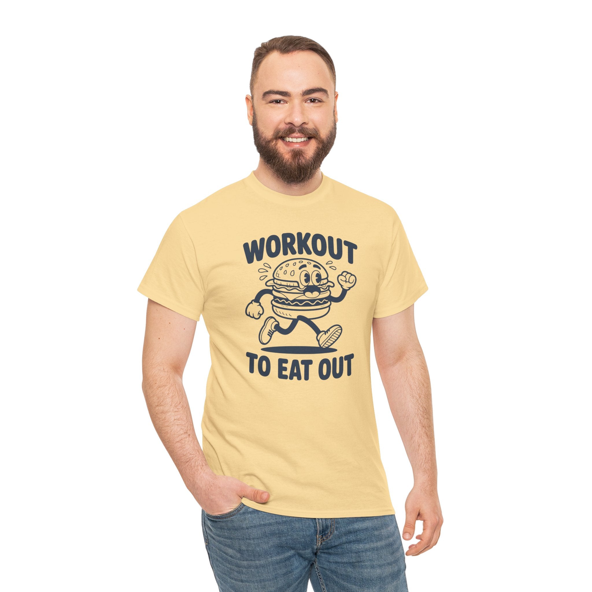 Workout To Eat Out T-Shirt — Funny Fitness Burger Tee