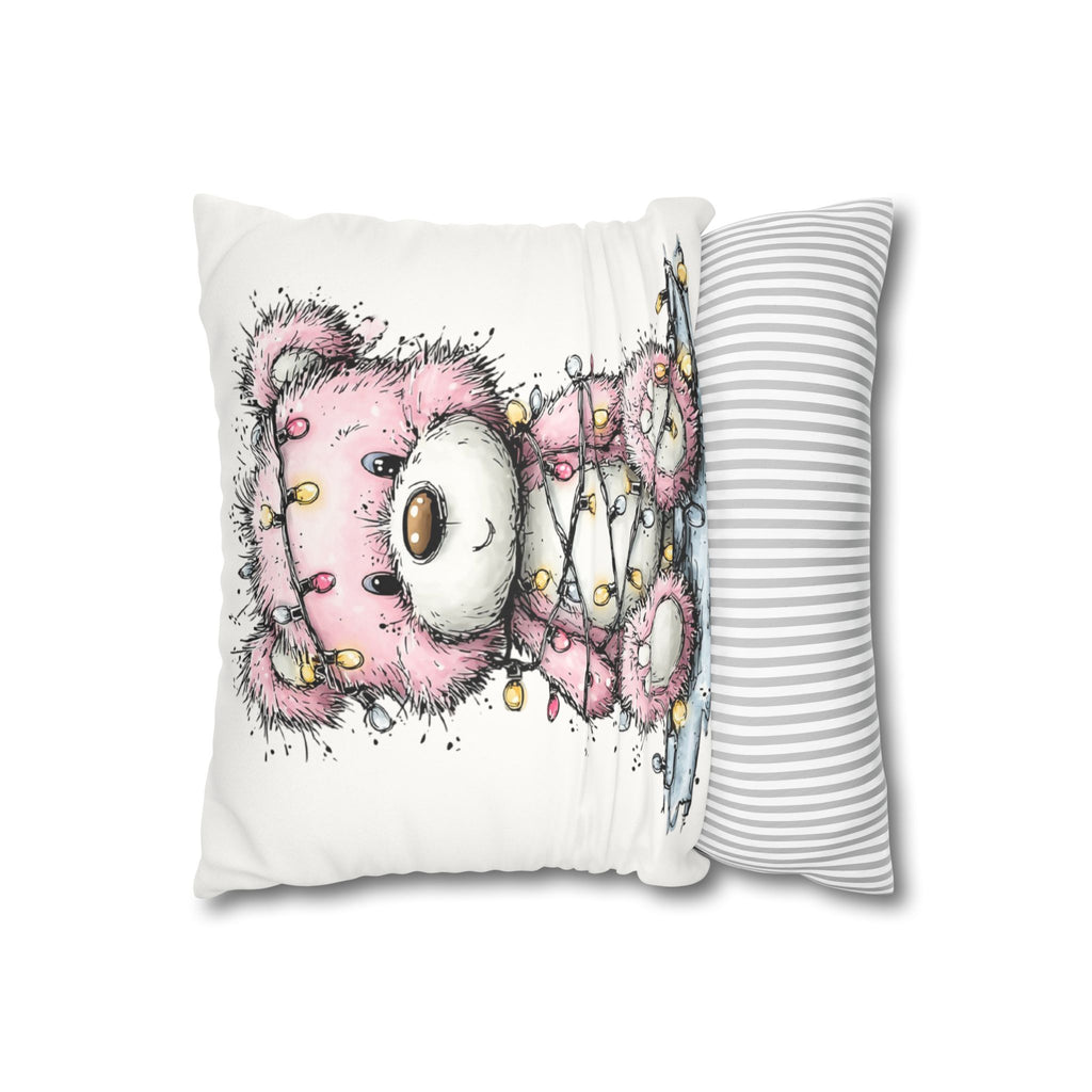 Christmas Bear Faux Suede Pillowcase