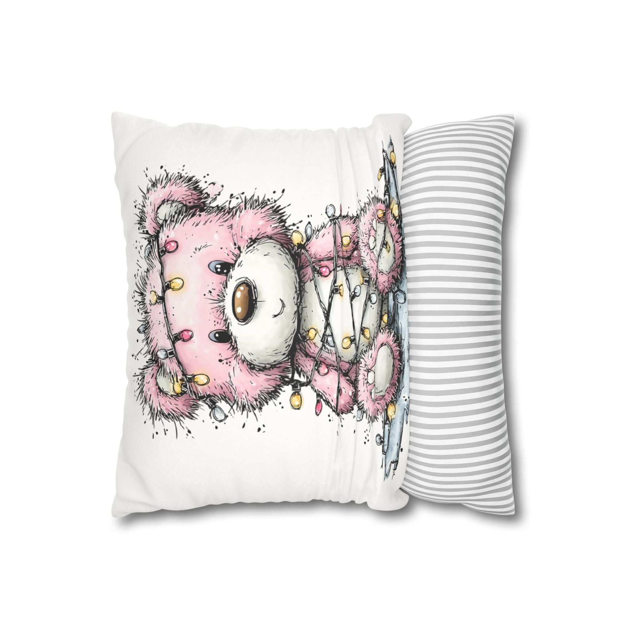 Christmas Bear Faux Suede Pillowcase