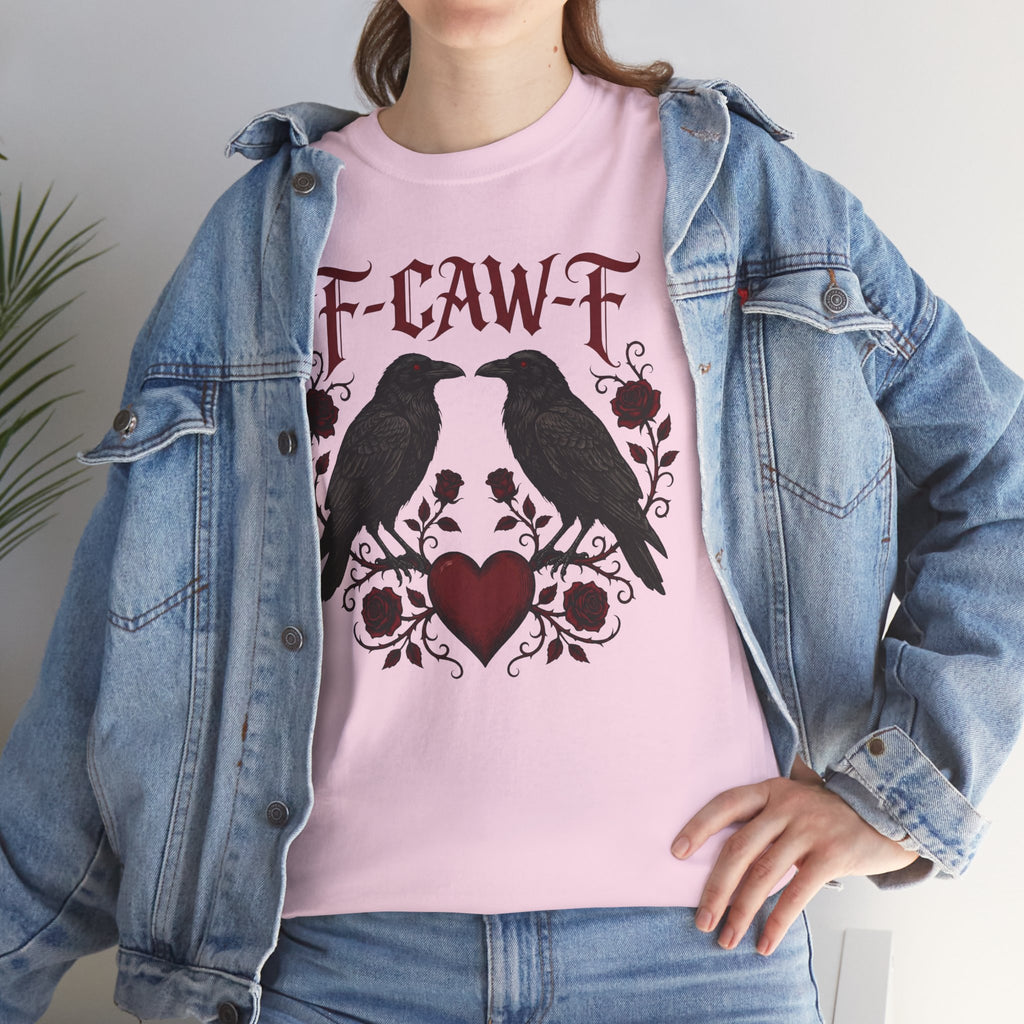 Raven Love Tee – F-CAW-F Gothic Crow Heart T-Shirt